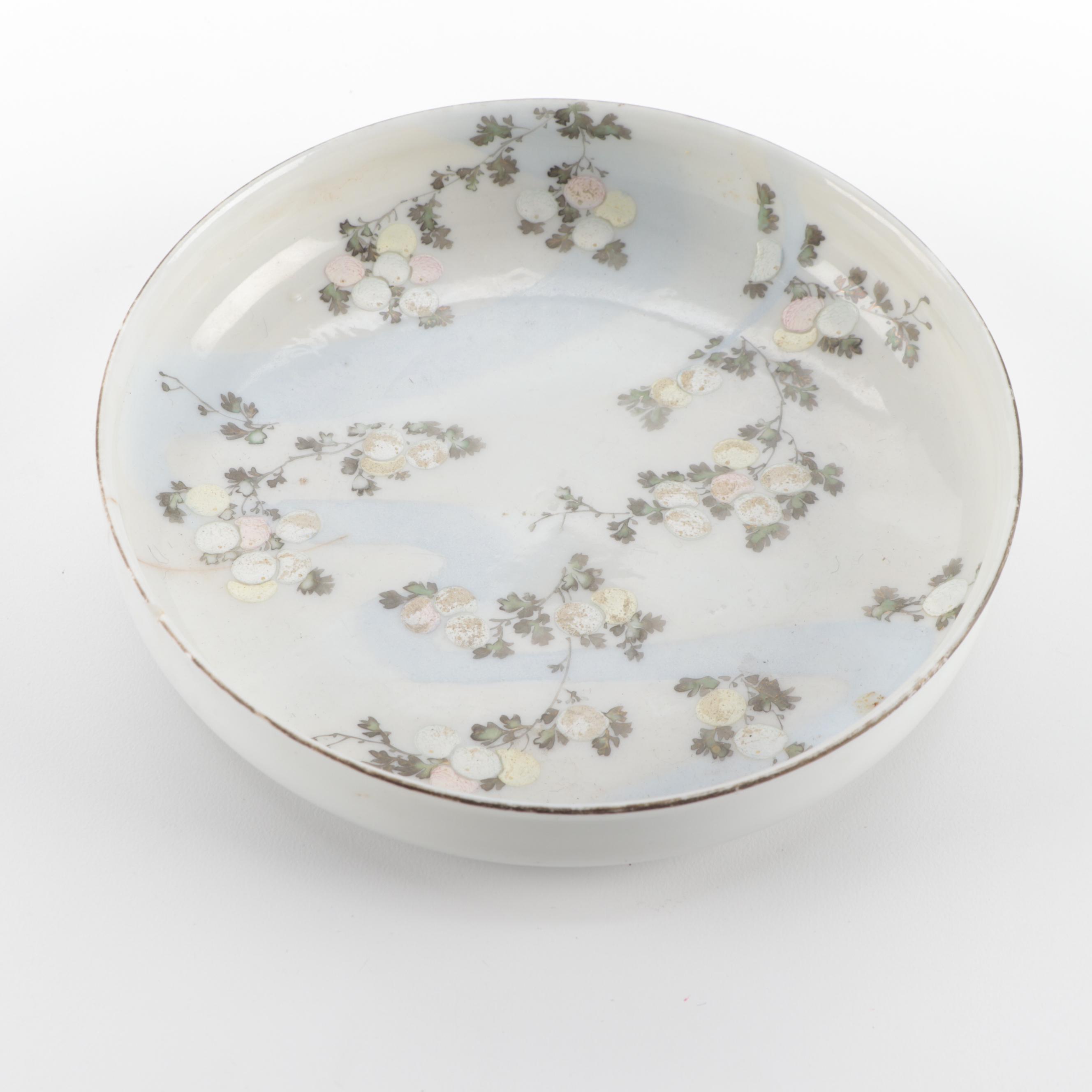 Japanese Kutani Bowl with Other Porcelain Table Accessories