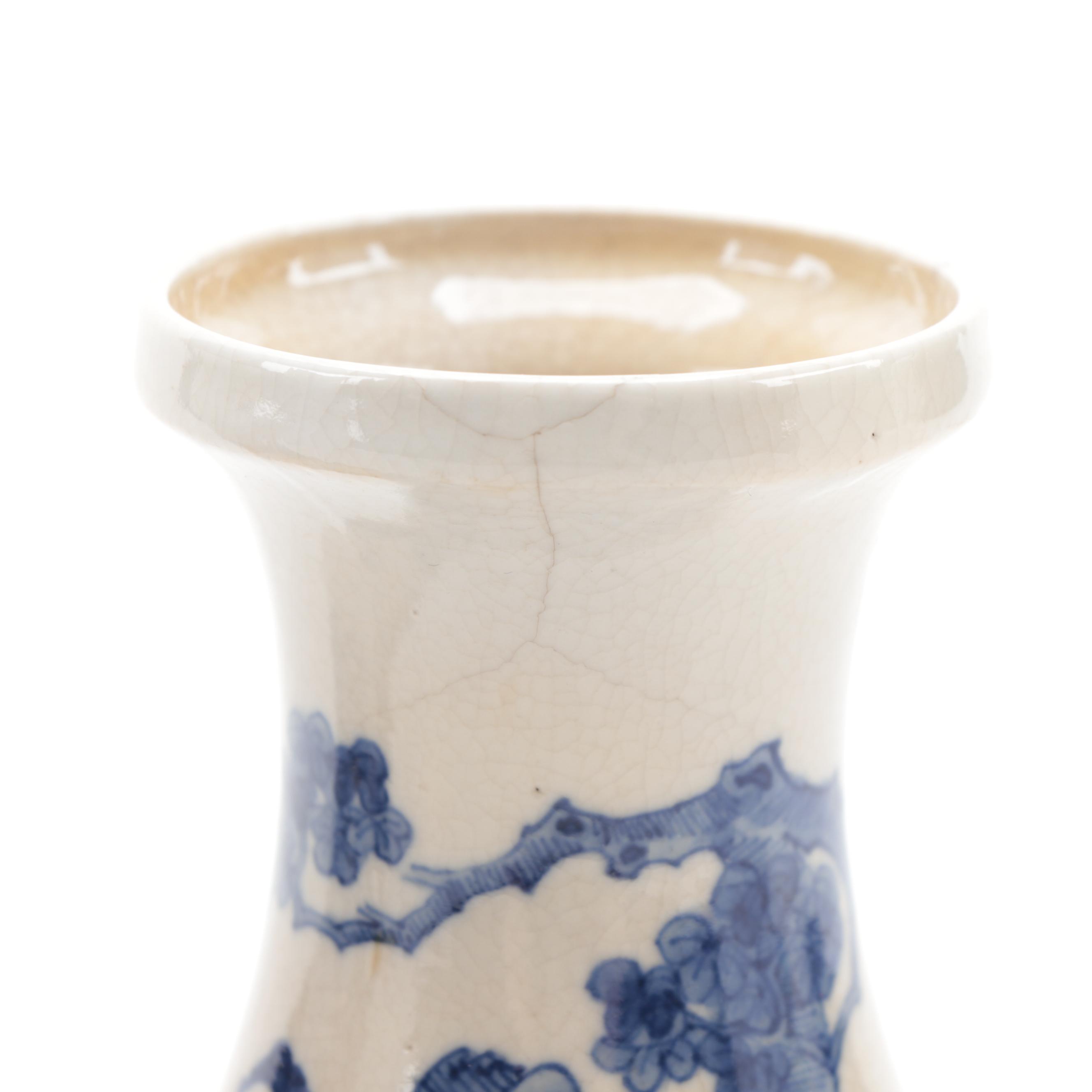 Pair of Chinese Blue and White Ceramic Baluster Vases