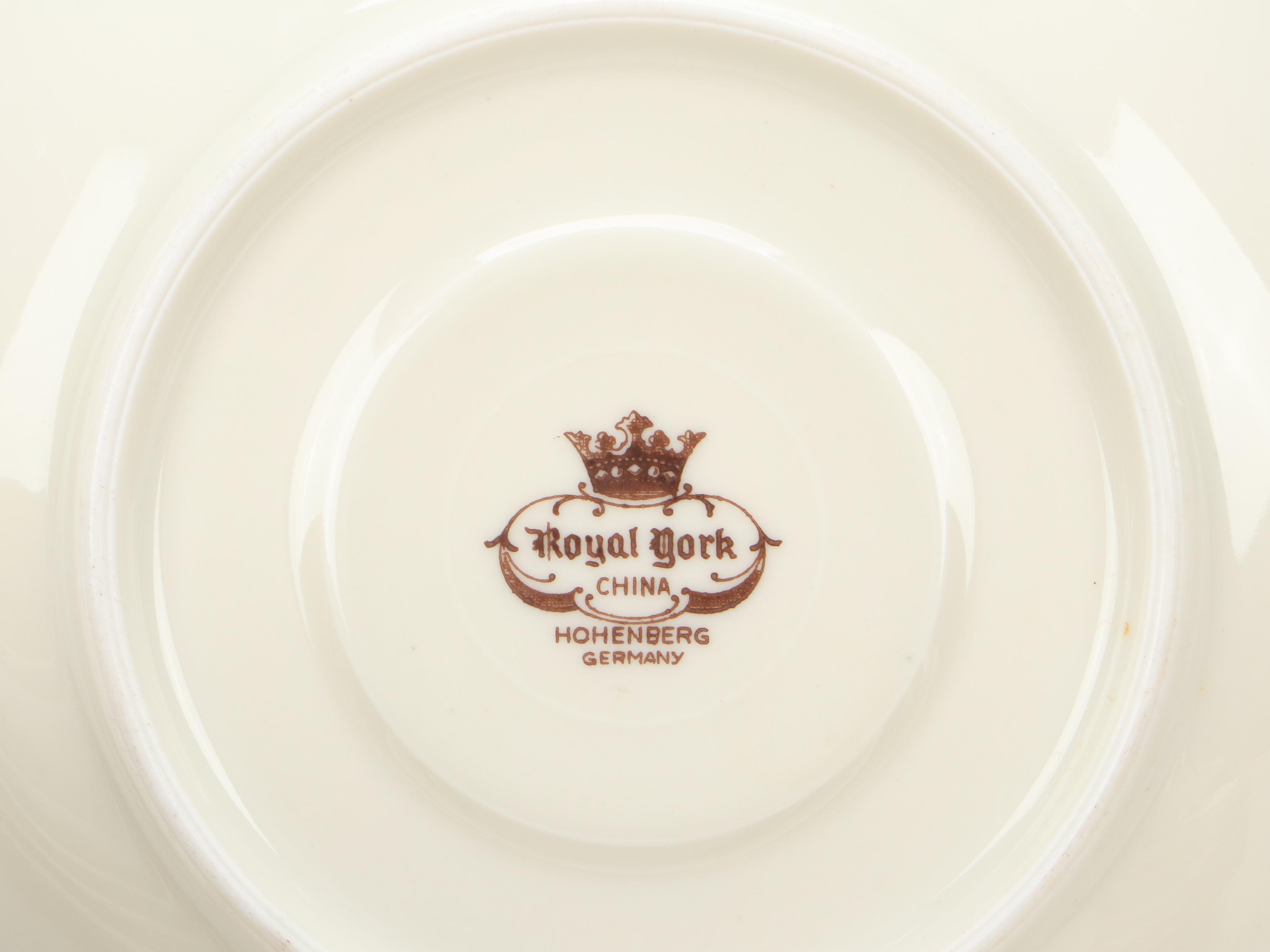 Gilt Accented Porcelain and Bone China Dinnerware, 20th Century