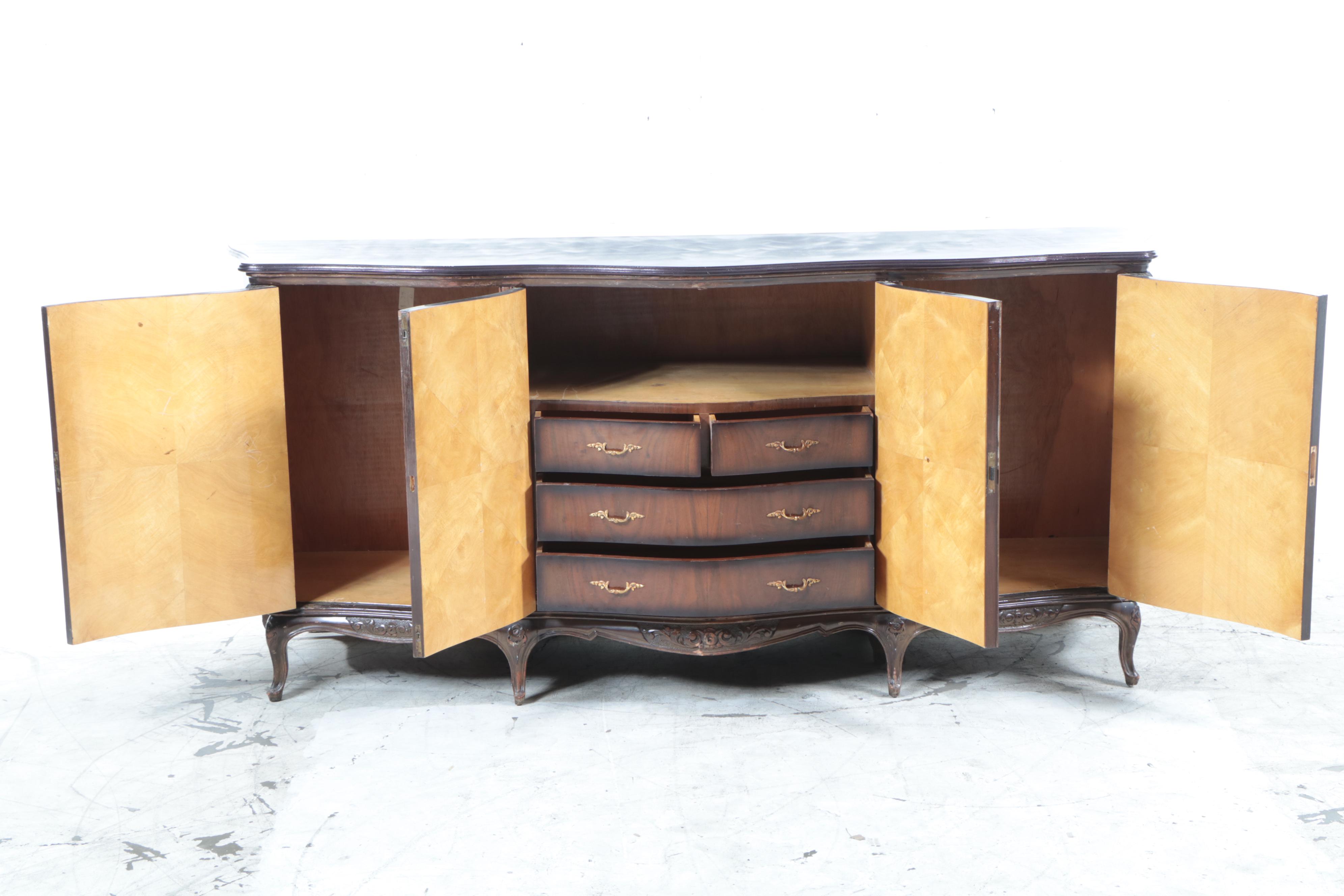 Louis XV Style Marquetry and Mahogany Buffet, 20th Century