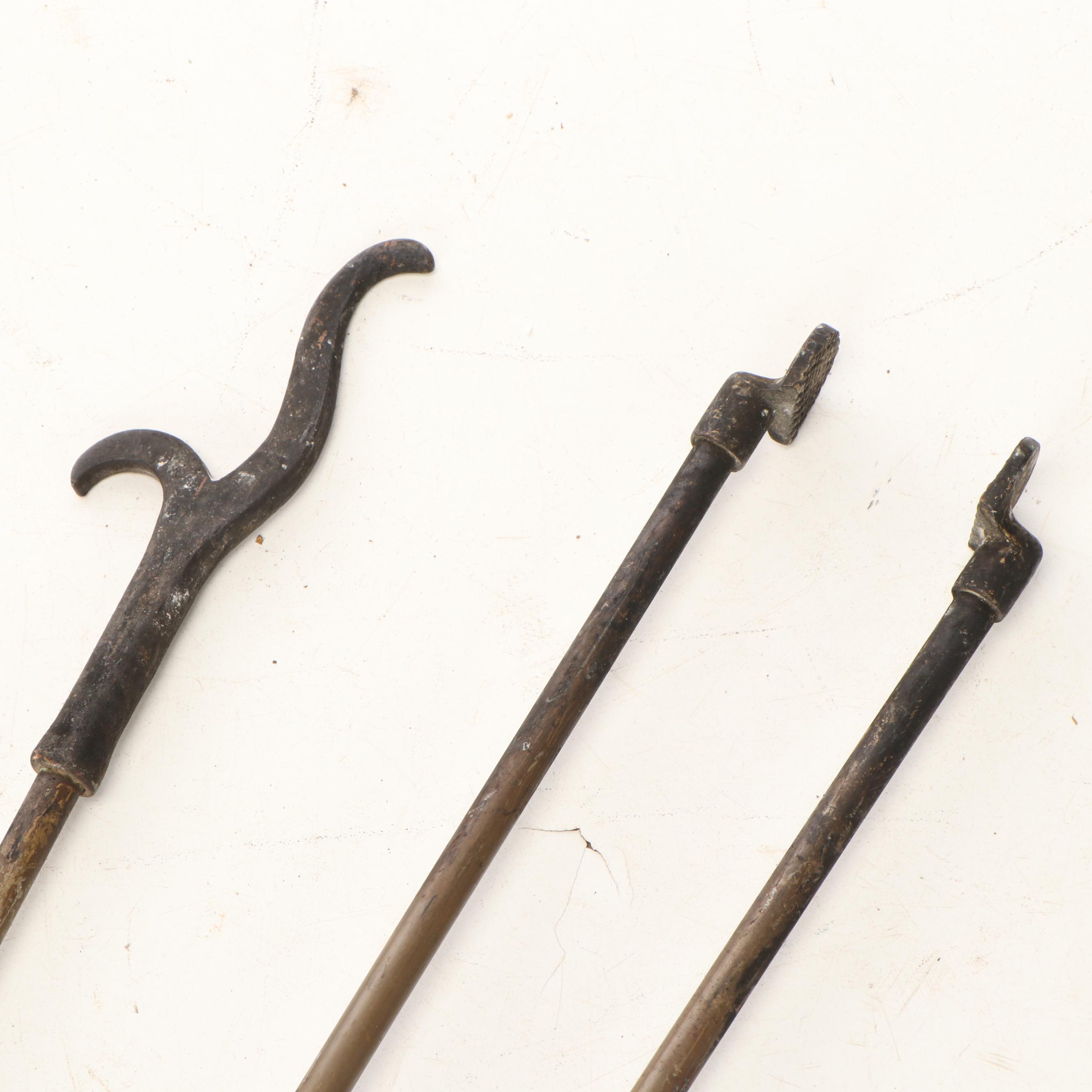 Brass Fireplace Tools with Stand