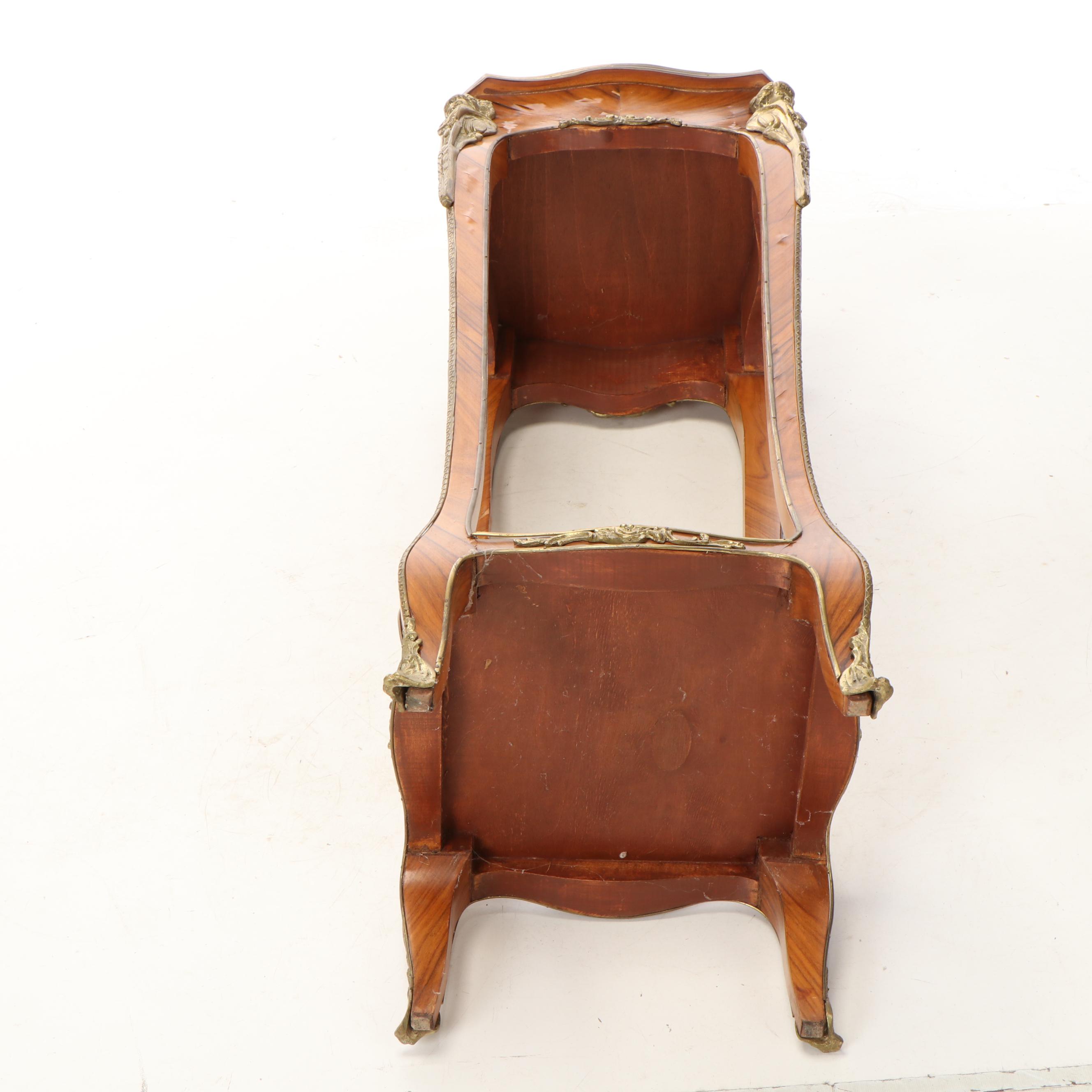 Louis XV Style Mahogany, Marquestry and Gilt Brass-Mounted Pedestal