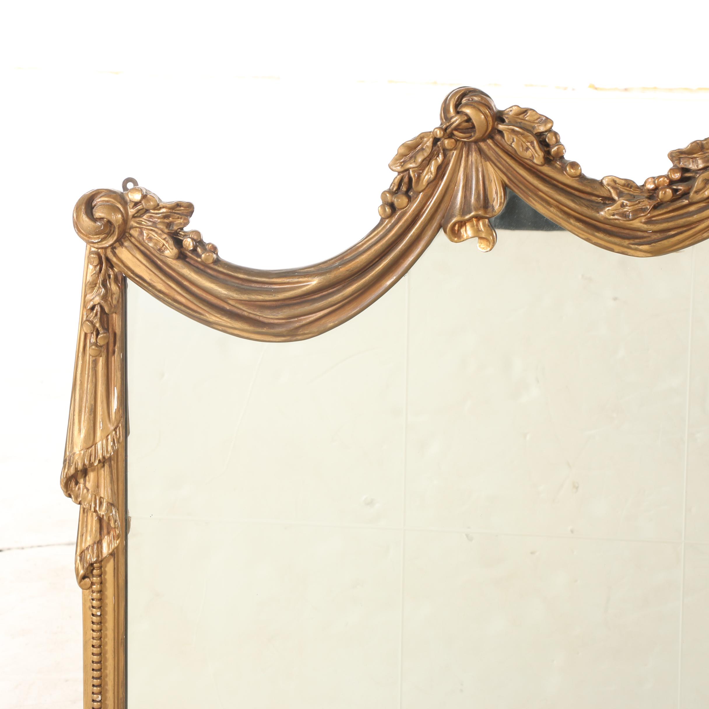 Louis XVI Style Giltwood Overmantel Mirror, Early to Mid 20th Century