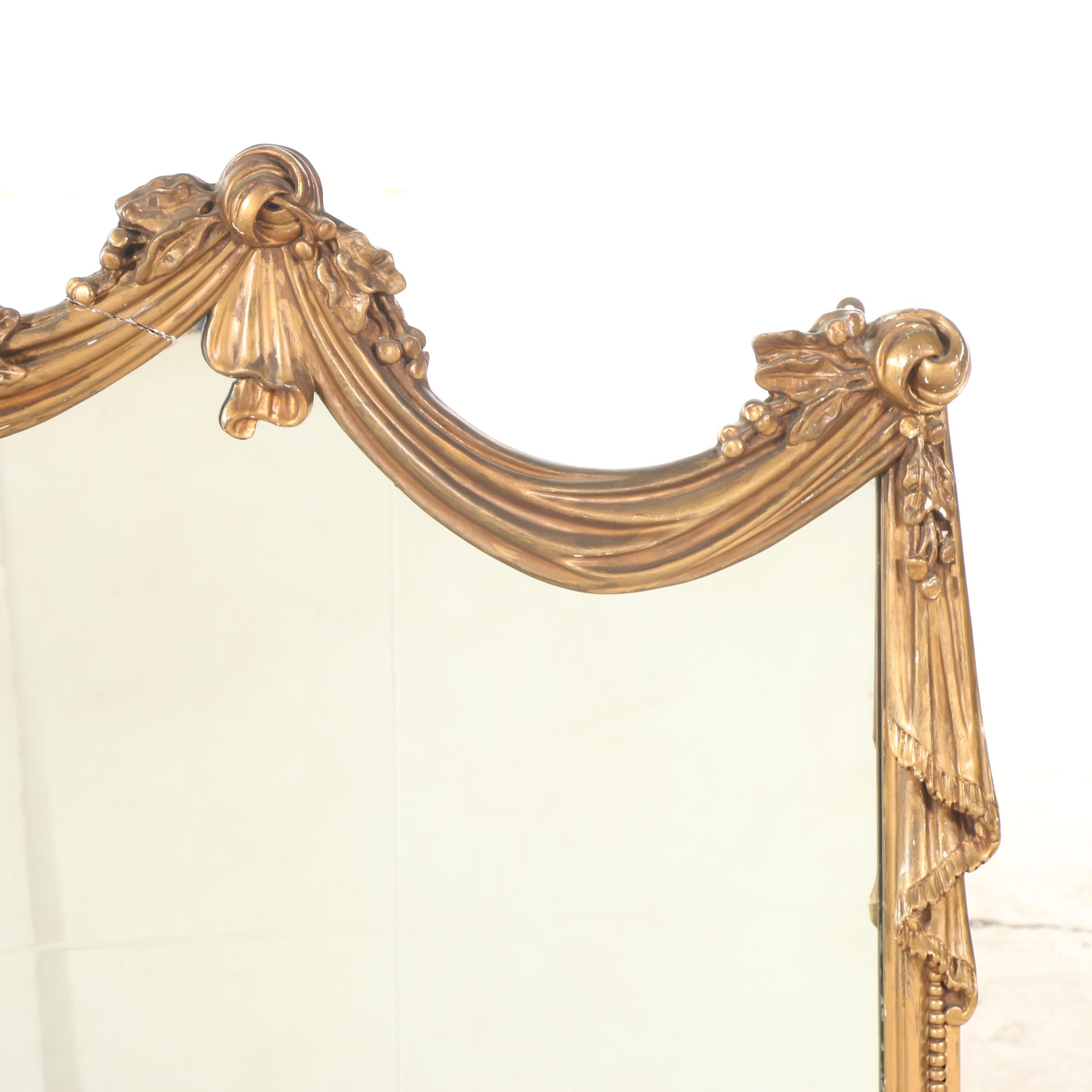 Louis XVI Style Giltwood Overmantel Mirror, Early to Mid 20th Century