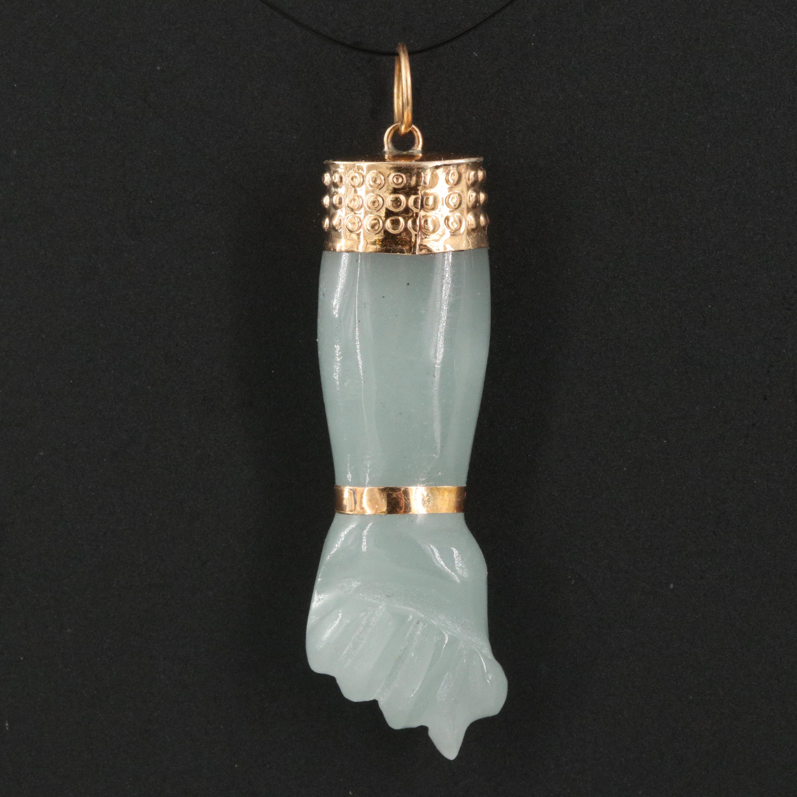 14K Aventurine Figa Pendant