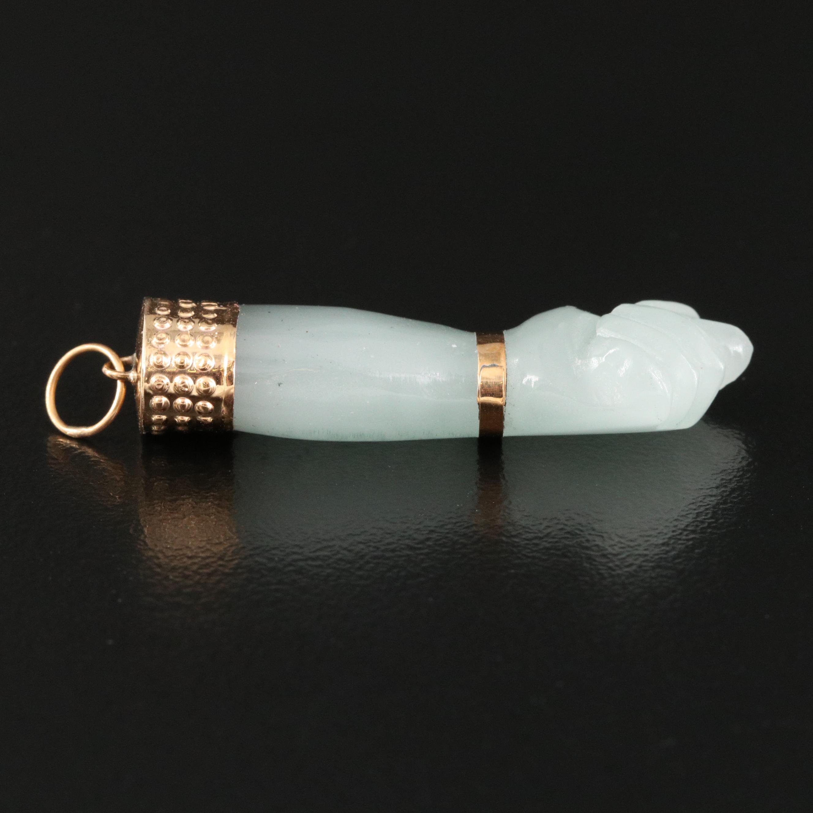 14K Aventurine Figa Pendant