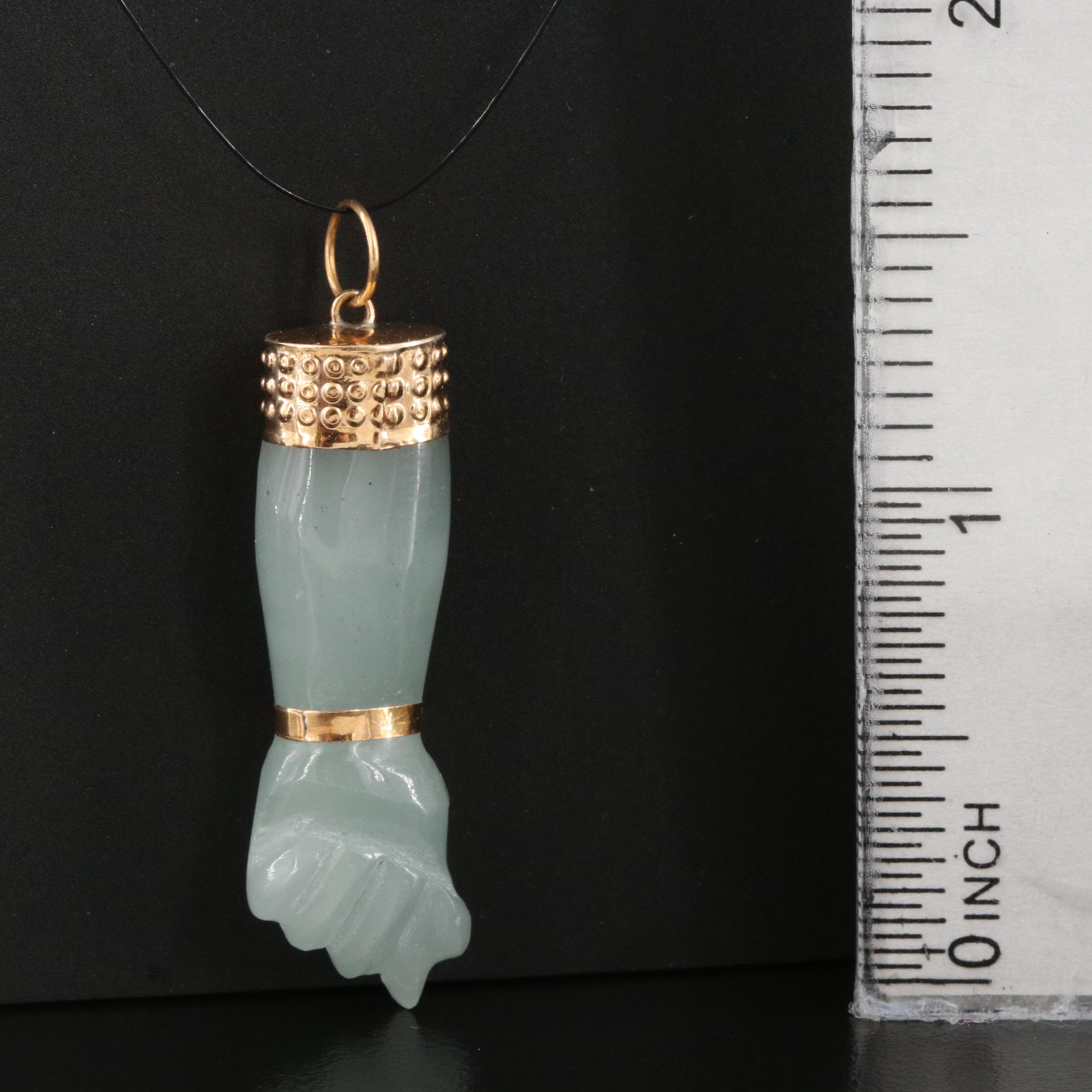 14K Aventurine Figa Pendant