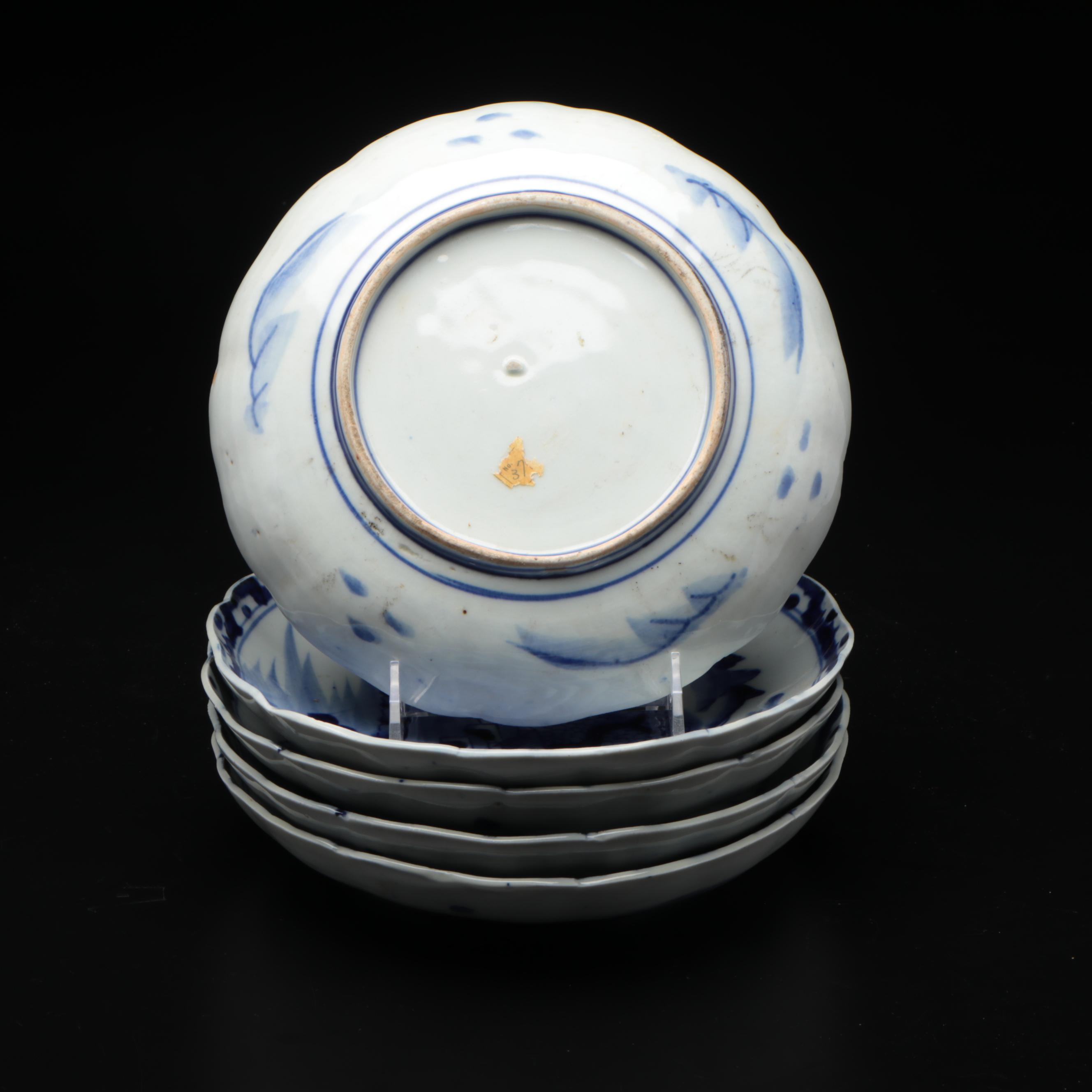 Japanese Arita Imari Blue and White Porcelain Bowls