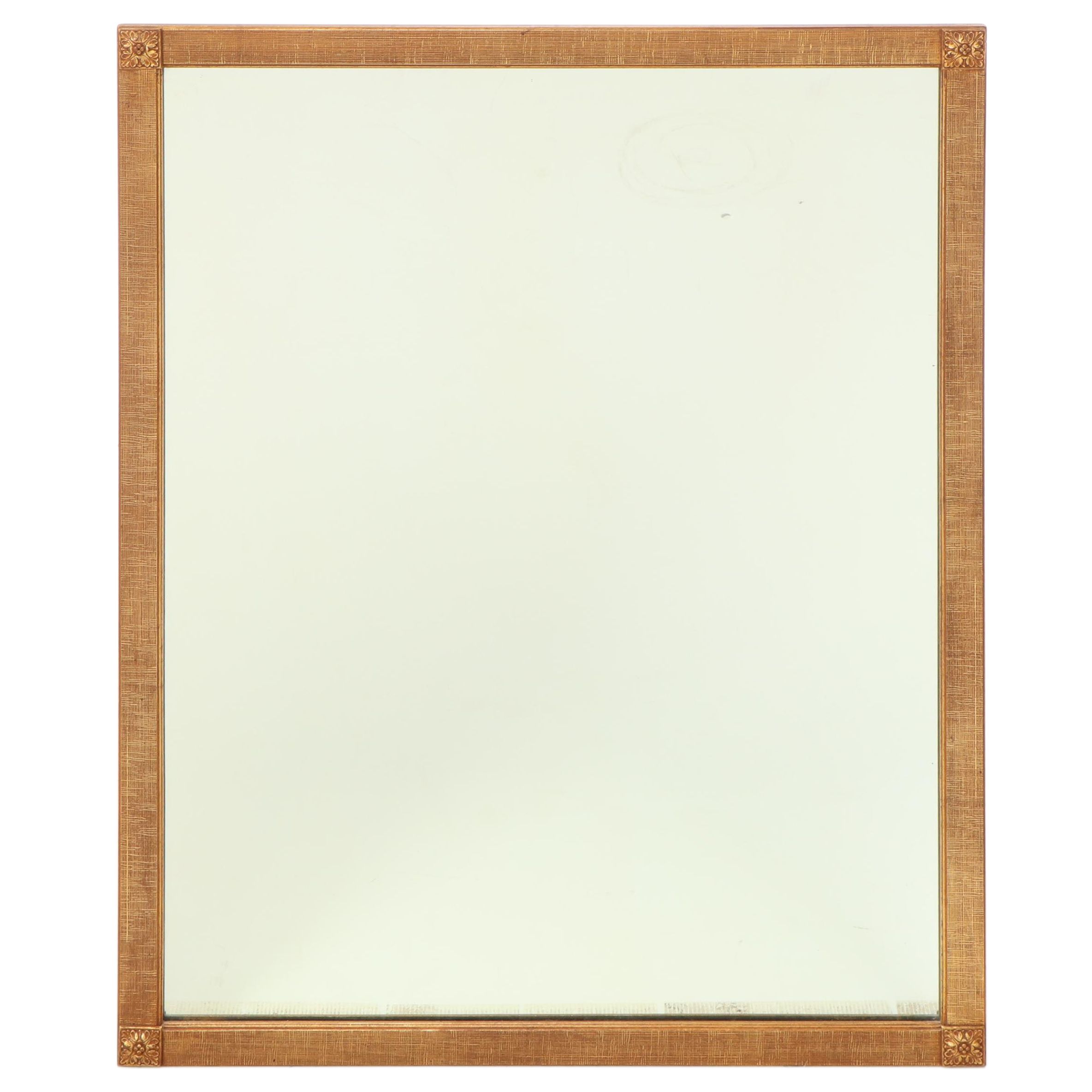 Rectangular Giltwood Framed Wall Mirror, Mid to Late 20th Century