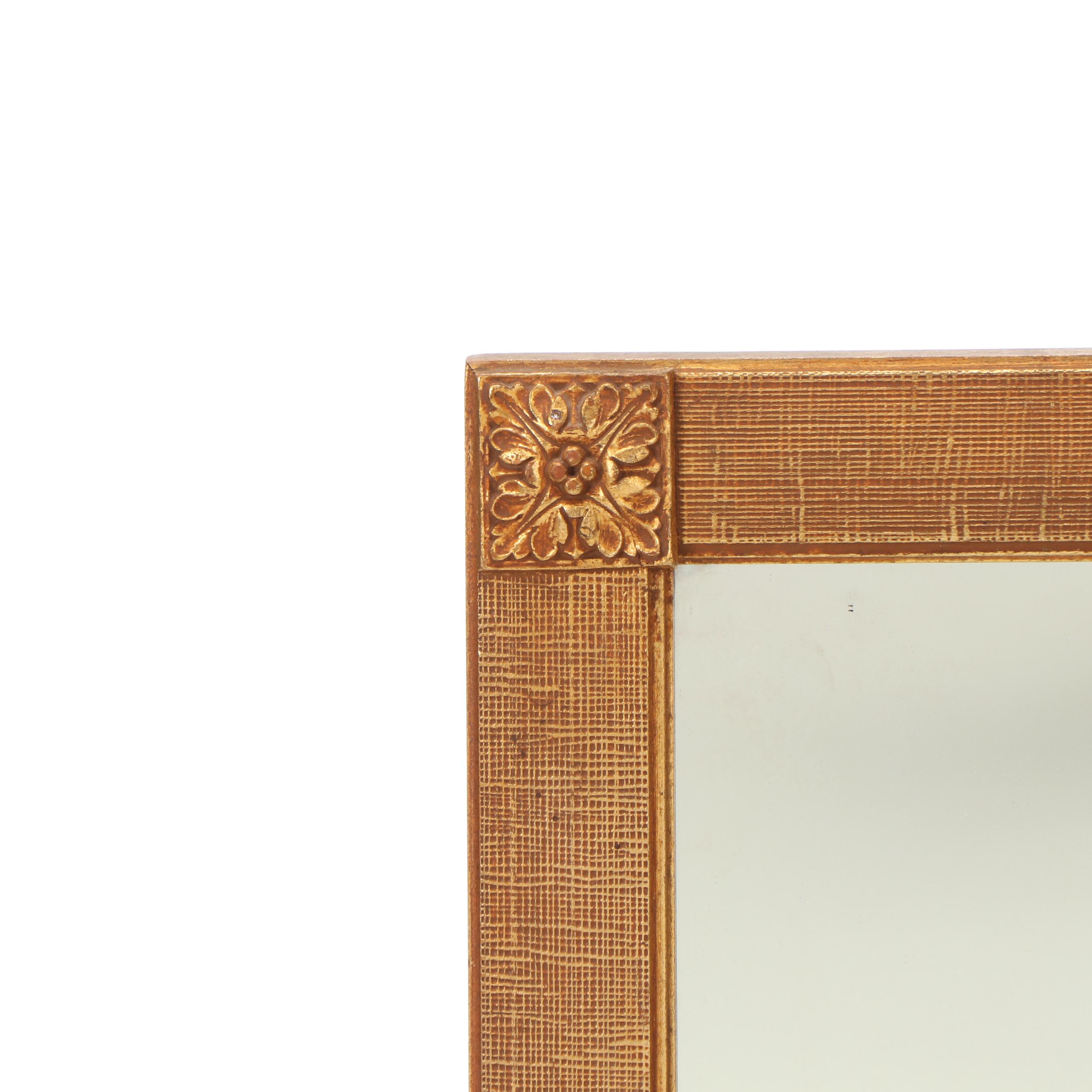 Rectangular Giltwood Framed Wall Mirror, Mid to Late 20th Century