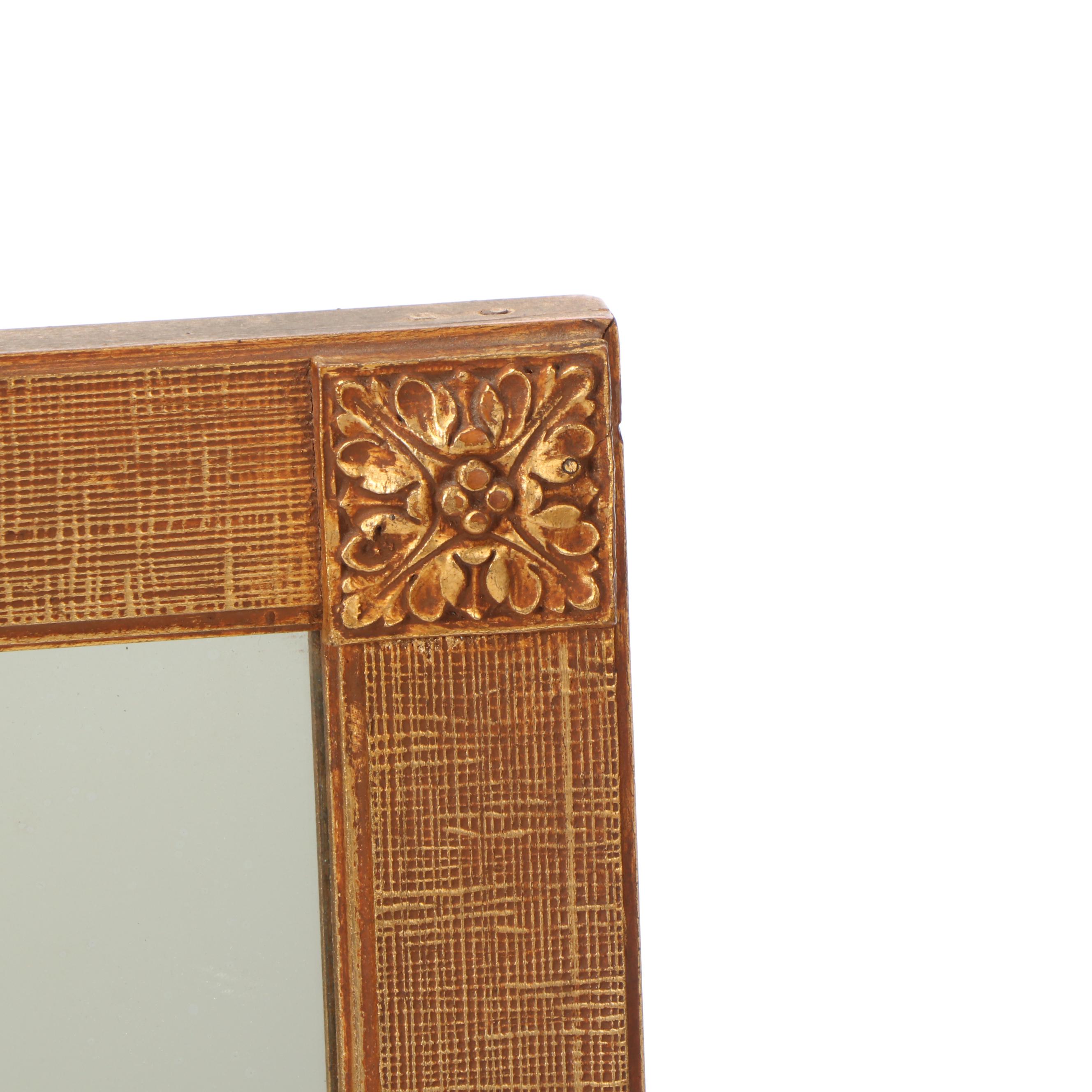 Rectangular Giltwood Framed Wall Mirror, Mid to Late 20th Century
