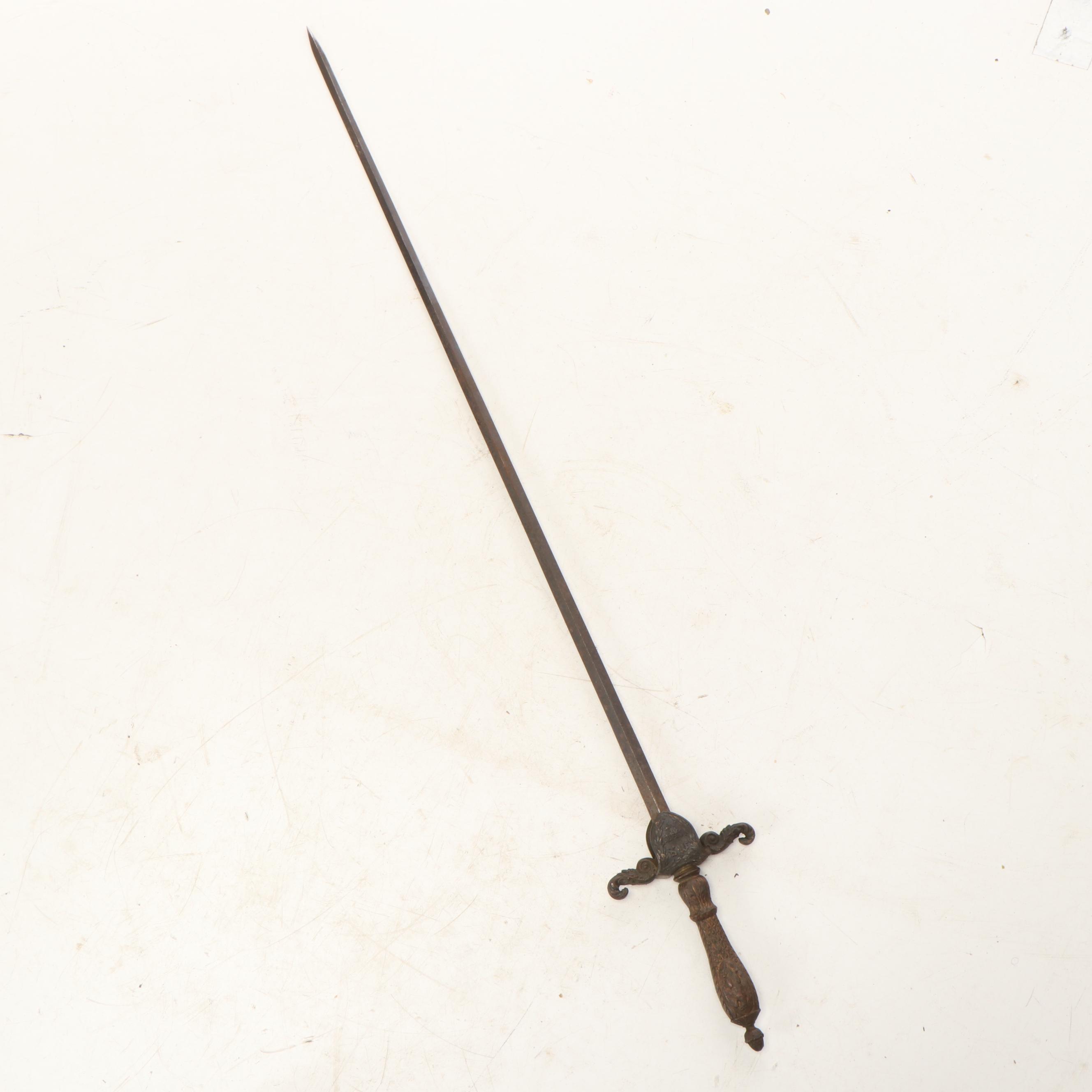 Post-War M1840 Type Medical Staff Sword and Scabbard, Late 19th Century
