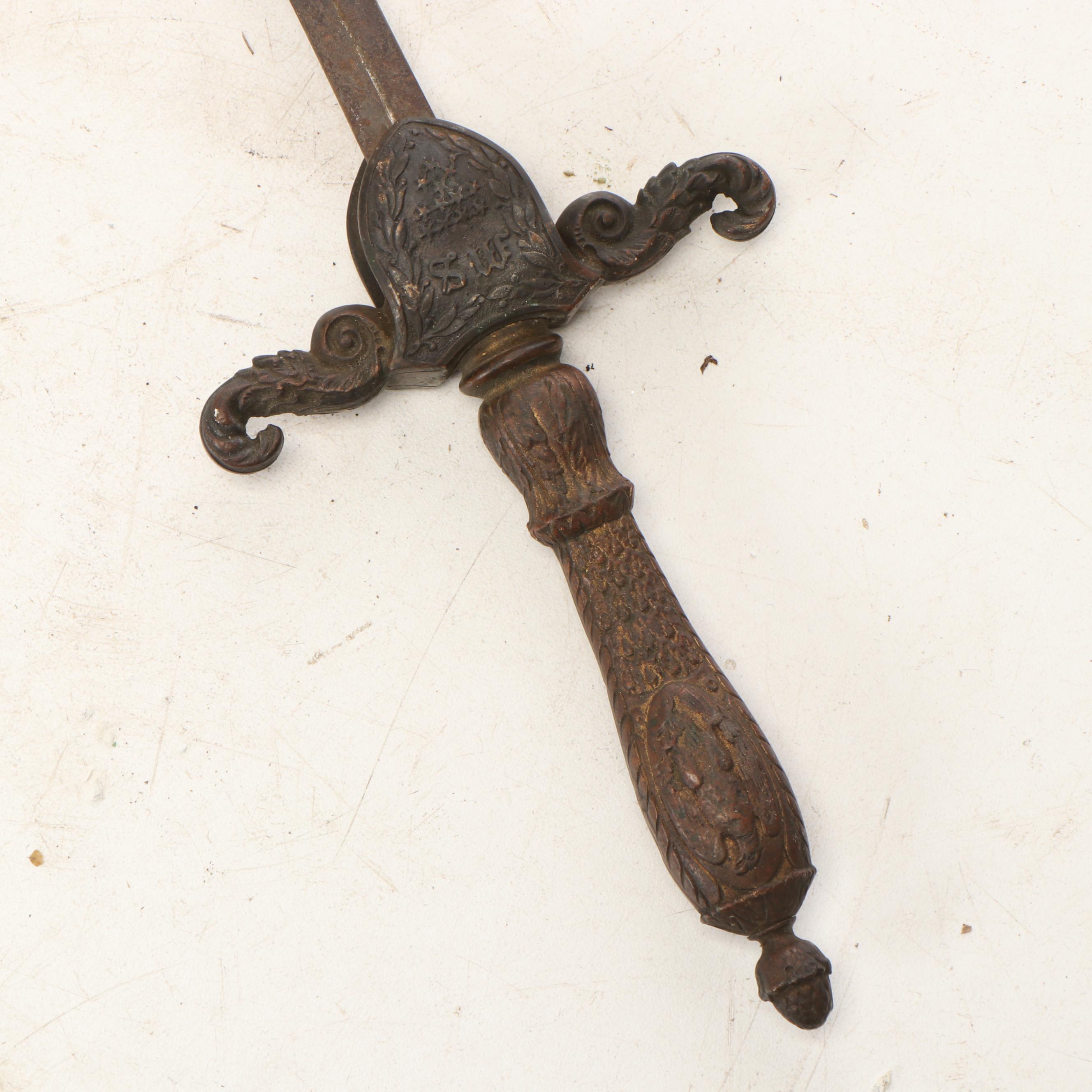 Post-War M1840 Type Medical Staff Sword and Scabbard, Late 19th Century
