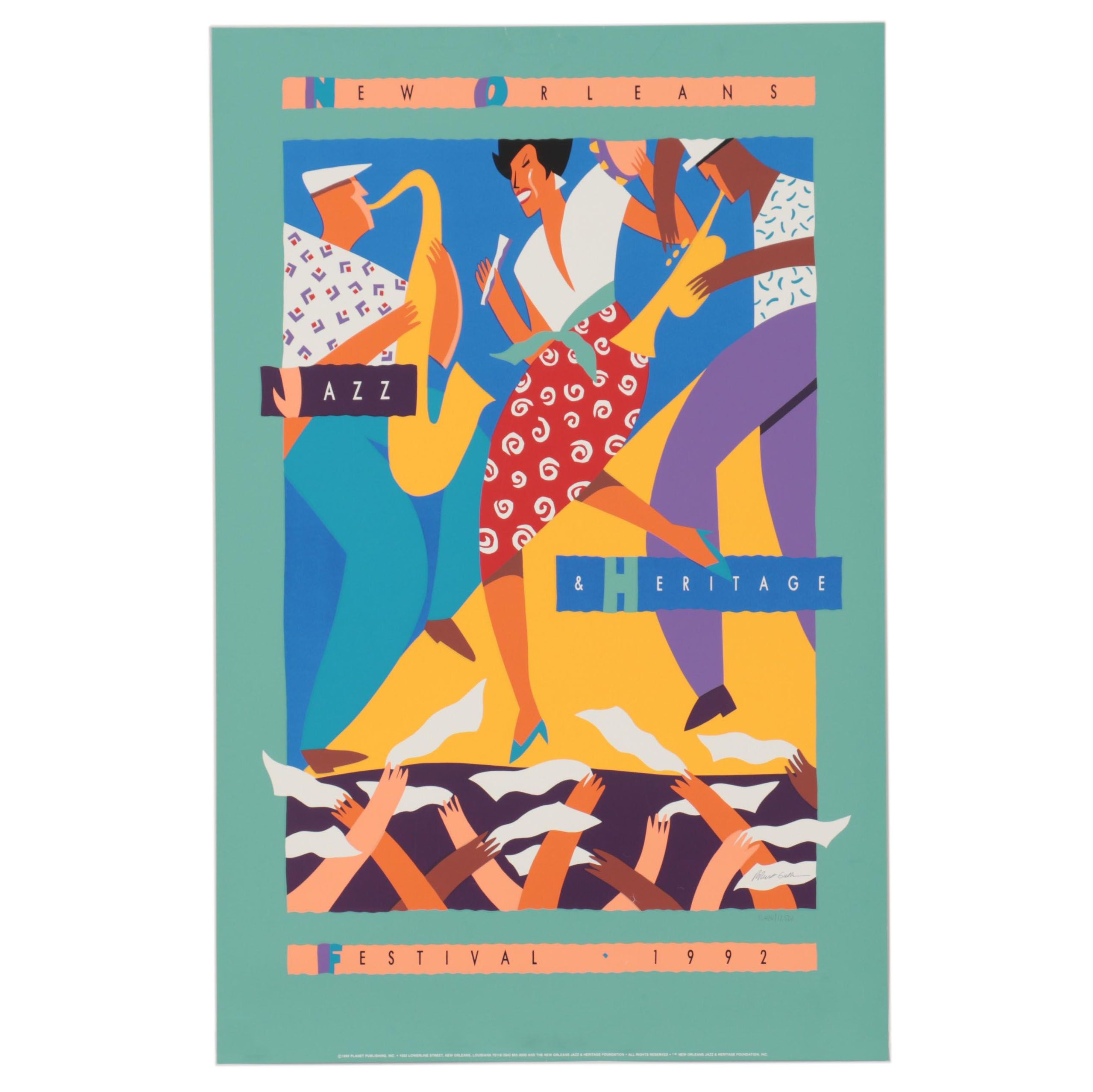 New Orleans Jazz & Heritage Festival Poster Designed by Robert Guthrie, 1992