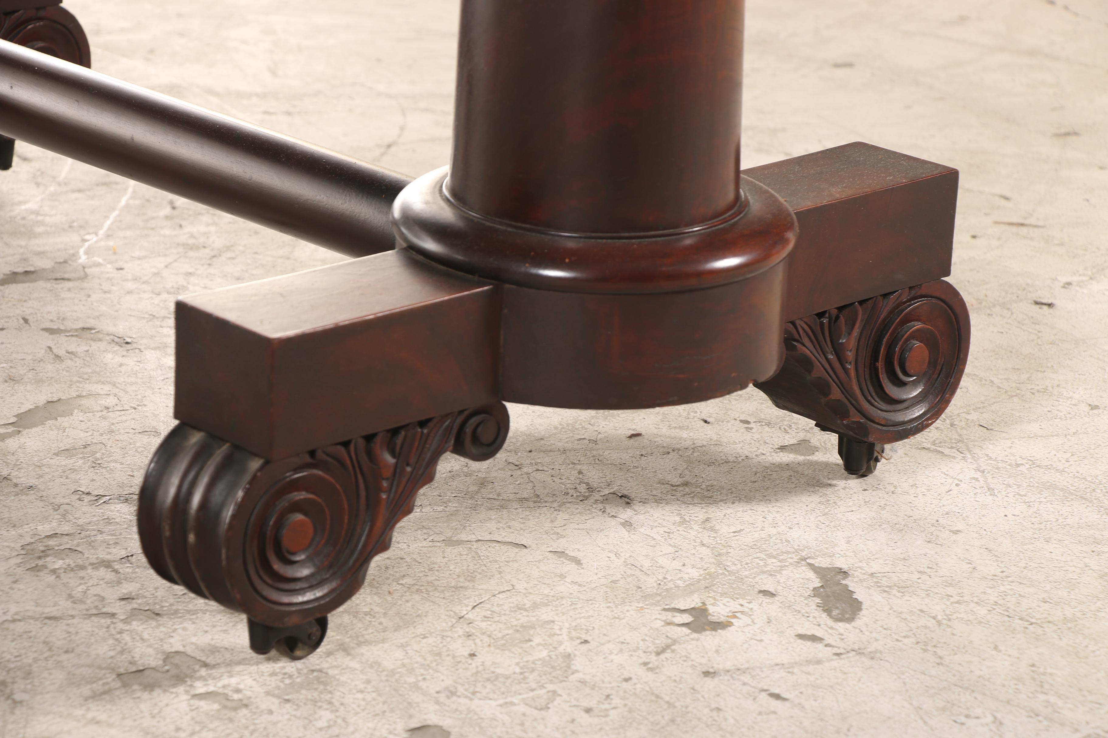 American Empire Mahogany Drop Leaf Table, First Half 19th Century