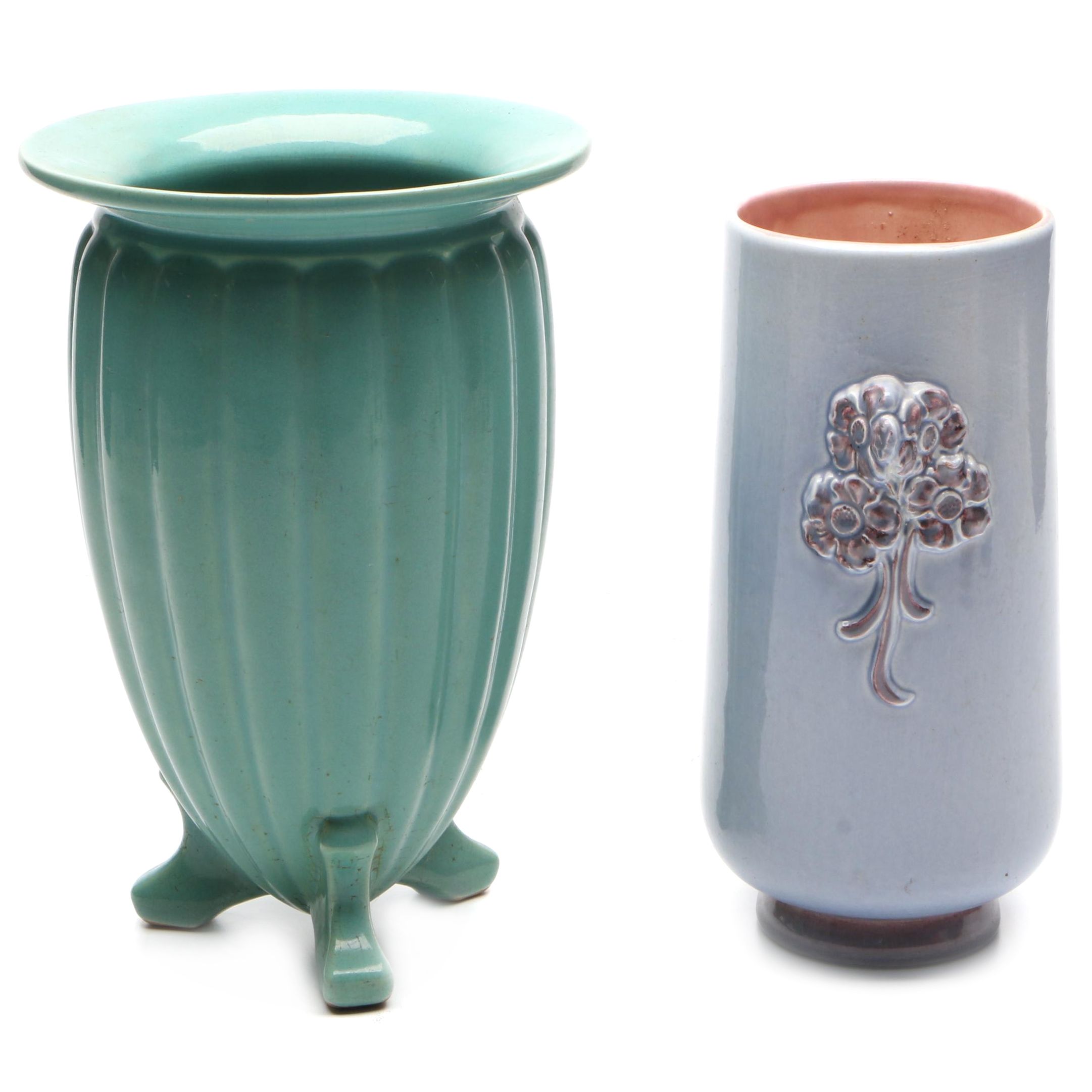 Red Wing Glazed Ceramic Vases