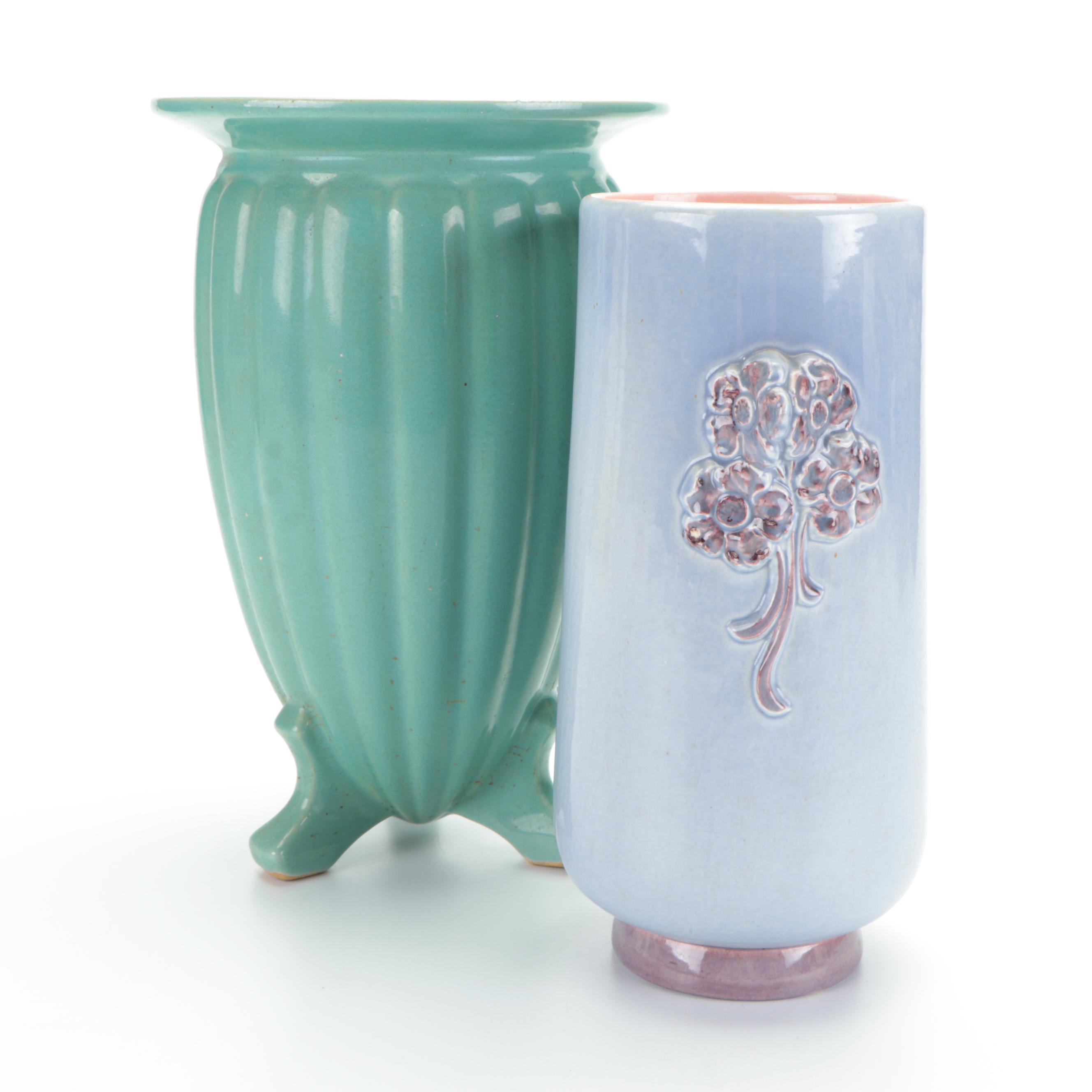 Red Wing Glazed Ceramic Vases