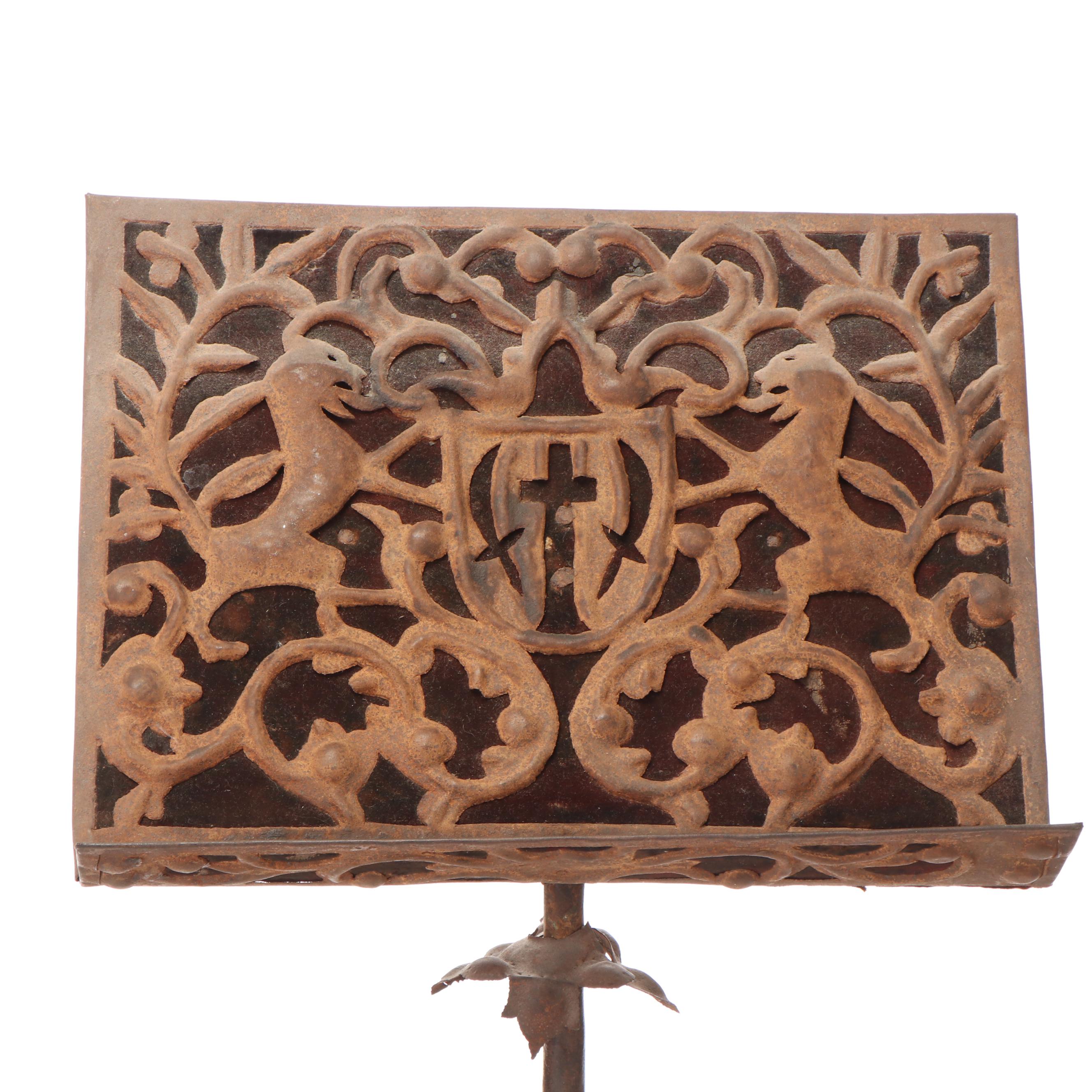 Victorian Style Cast Iron Music Stand, Late 19th to Early 20th Century