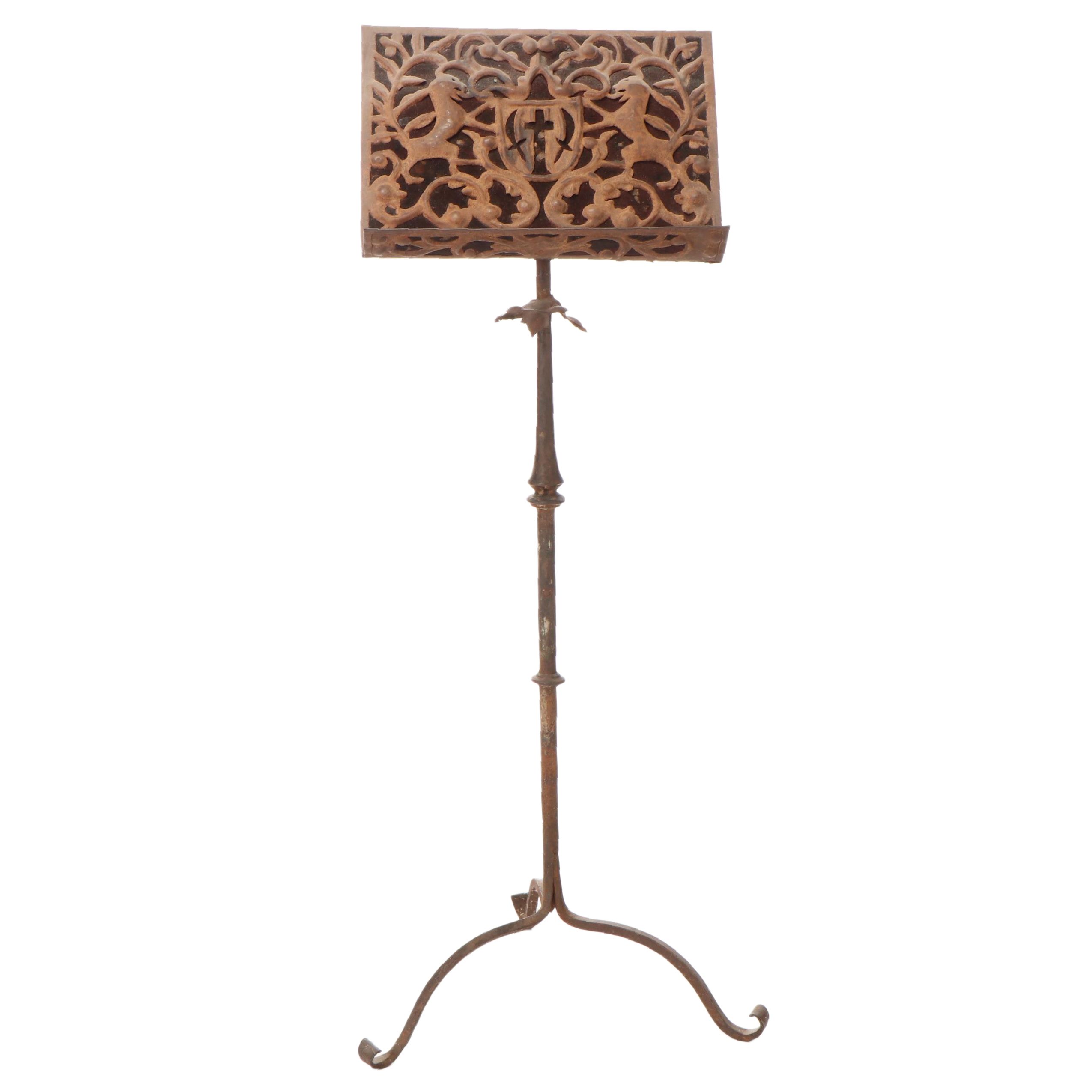 Victorian Style Cast Iron Music Stand, Late 19th to Early 20th Century