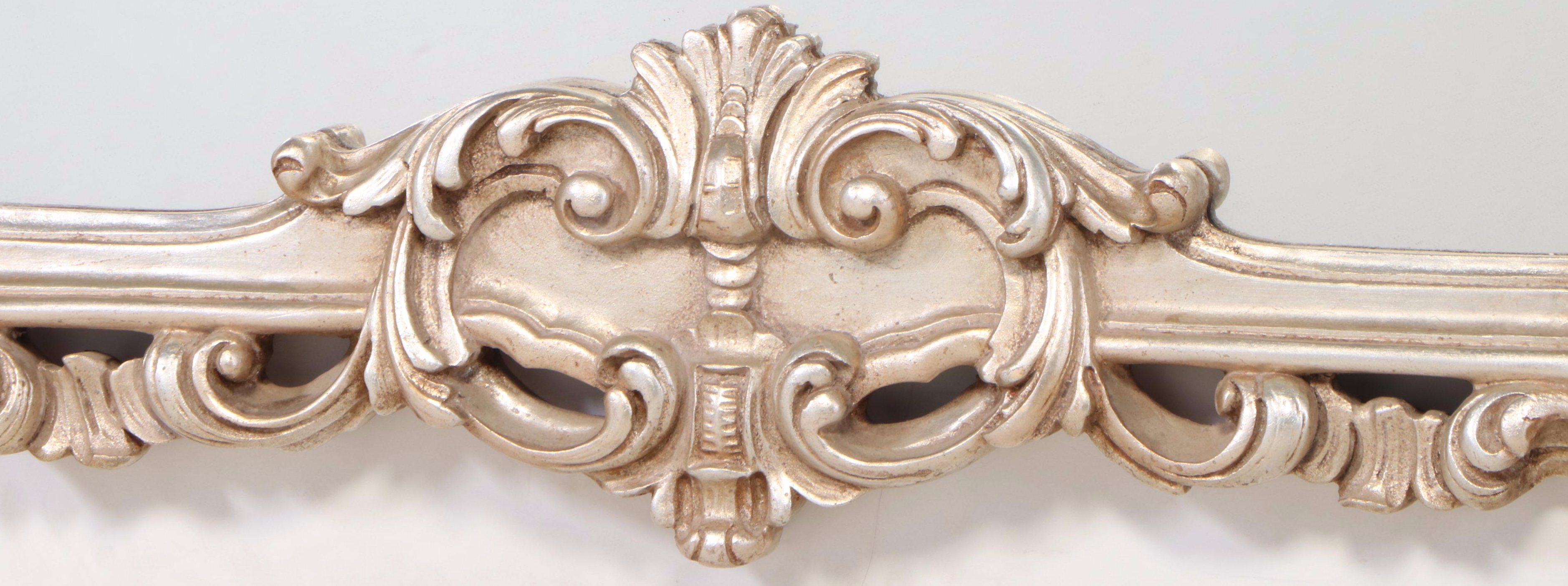 Baroque Style Silver Leaf Mirror, Late 20th Century