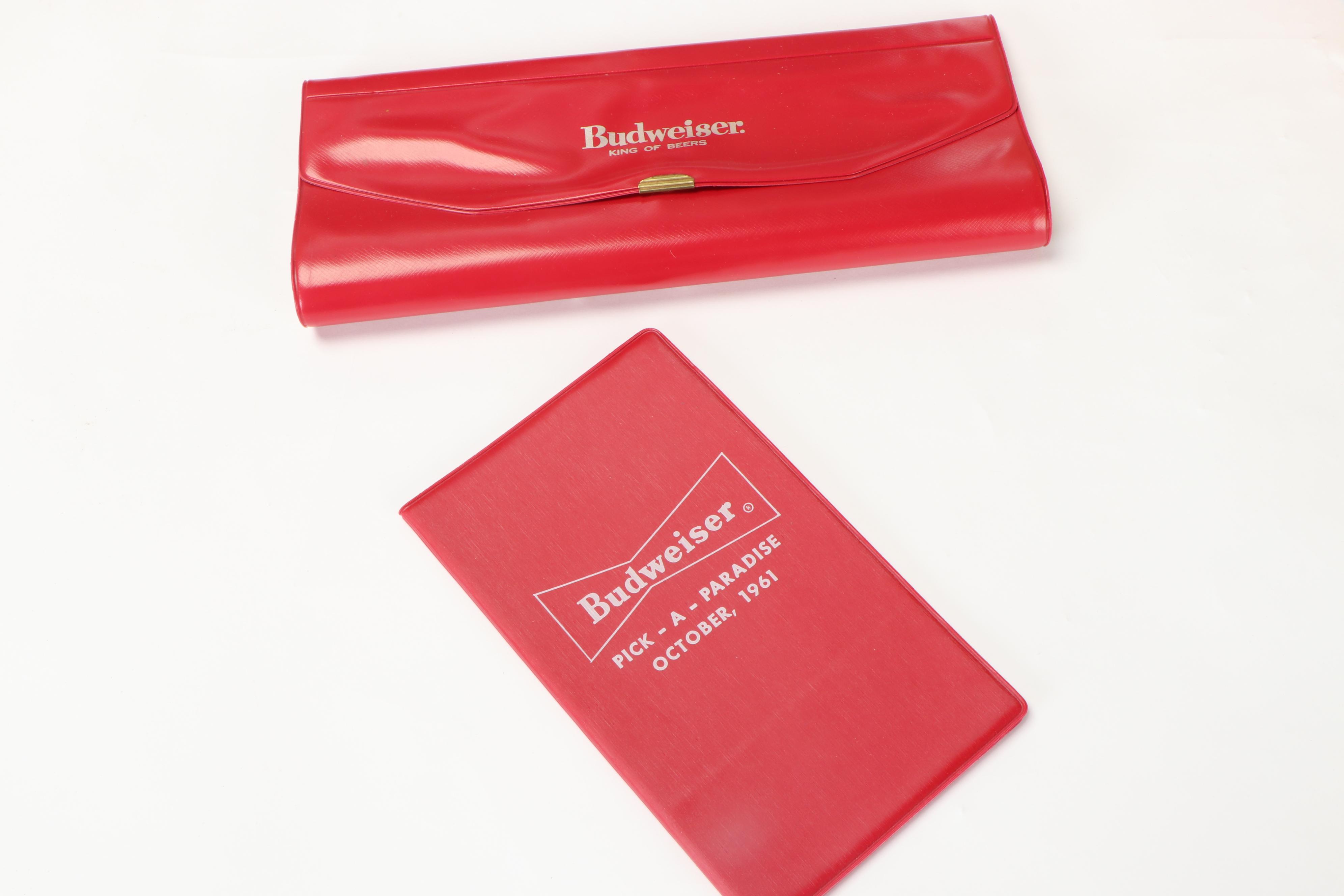 Budweiser Gold Rimmed Taster Glasses, Tablecloth, Serving Trays, Other