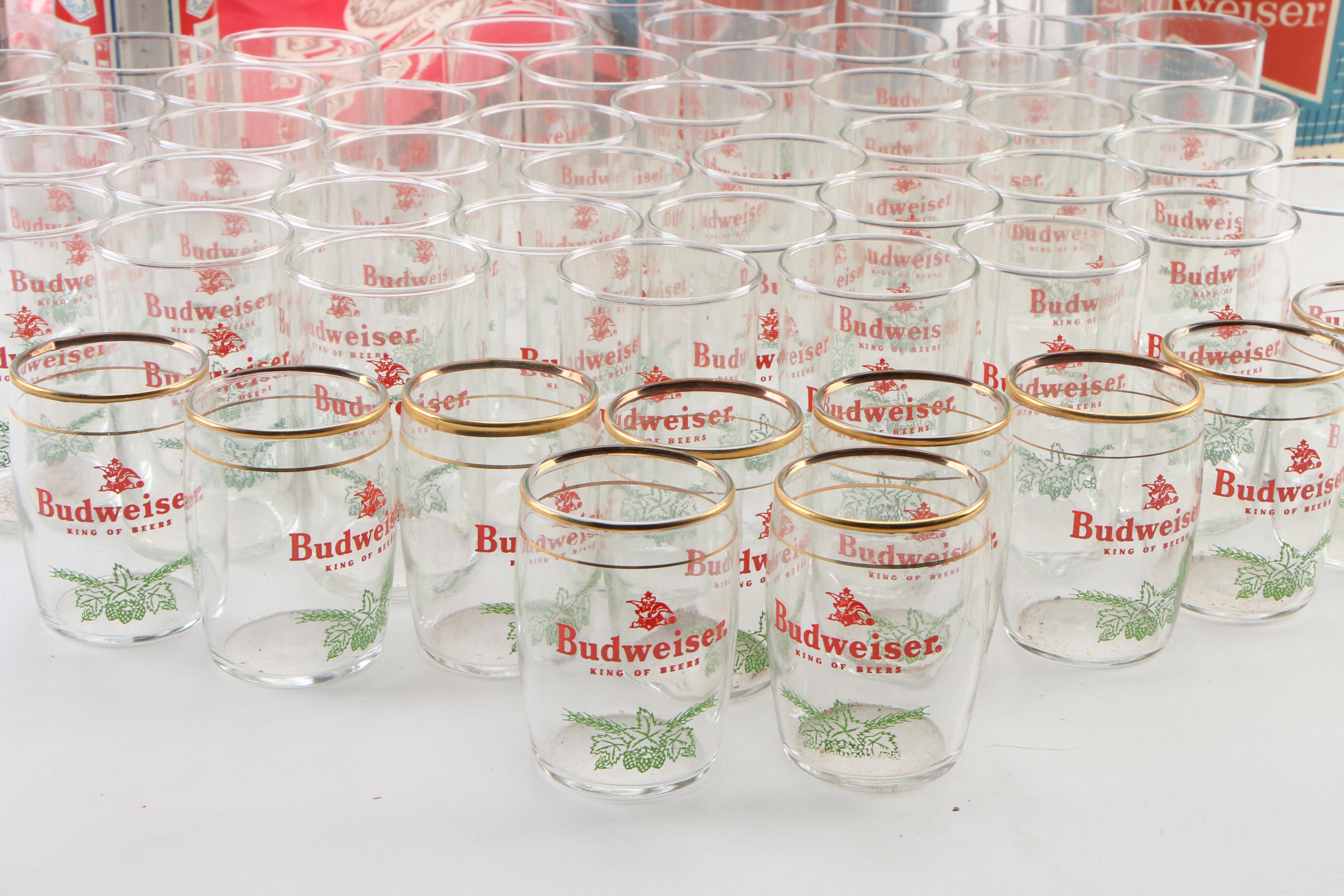 Budweiser Holiday Beer Glasses, Coin Bank Cans, Table Cloth, Serving Tray, Other