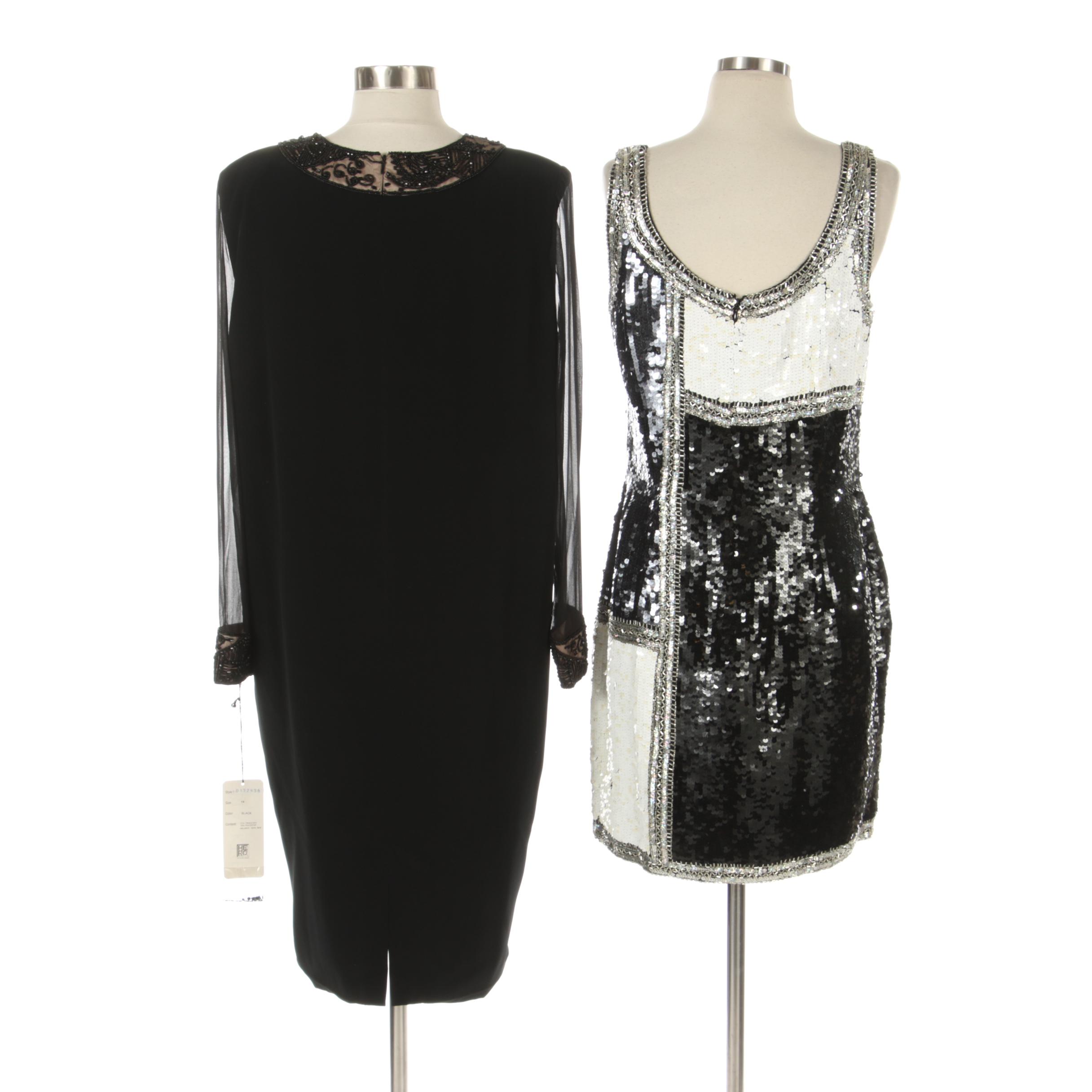 Black Tie Oleg Cassini Embellished Cocktail Dresses