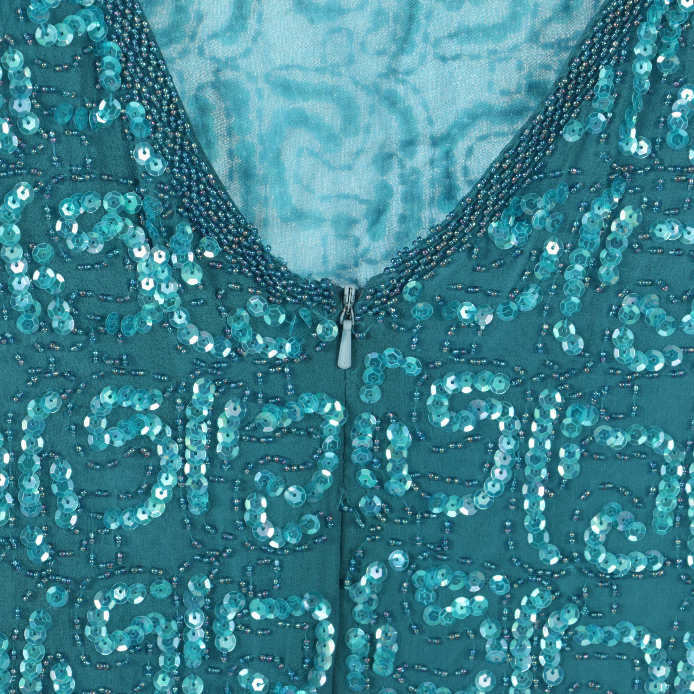 Tadashi, Oleg Cassini and Other Teal Blue Occasion Dress and Blouses