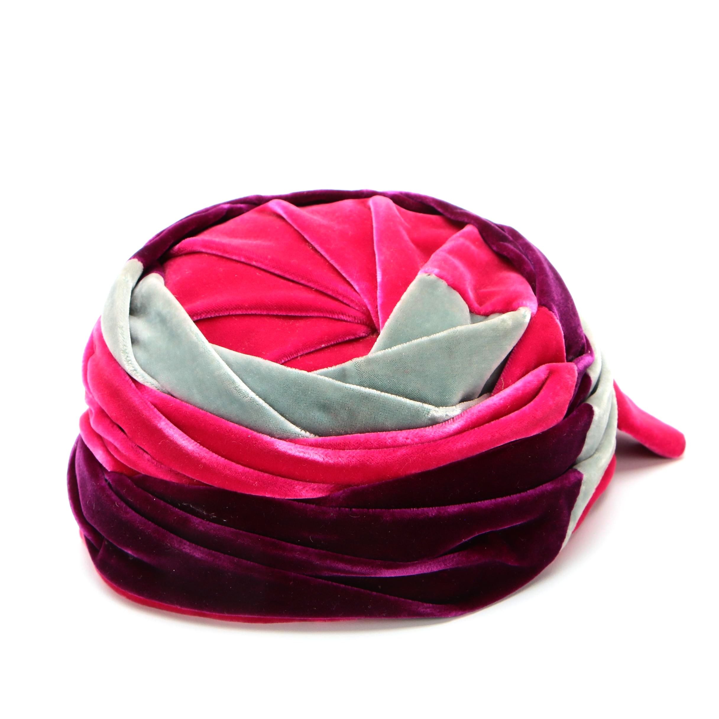 Yves Saint Laurent Tricolor Velveteen Hat from Filene's