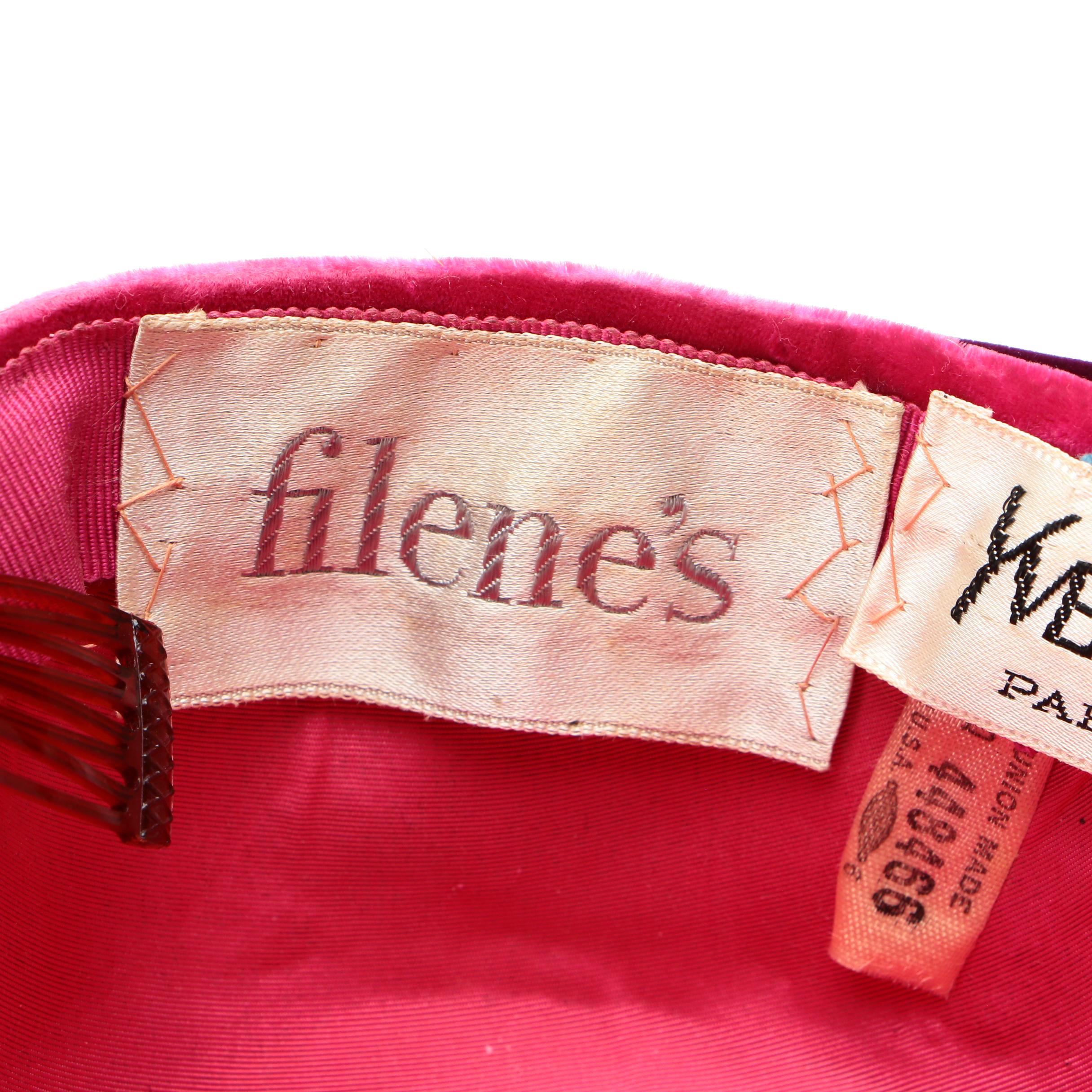 Yves Saint Laurent Tricolor Velveteen Hat from Filene's