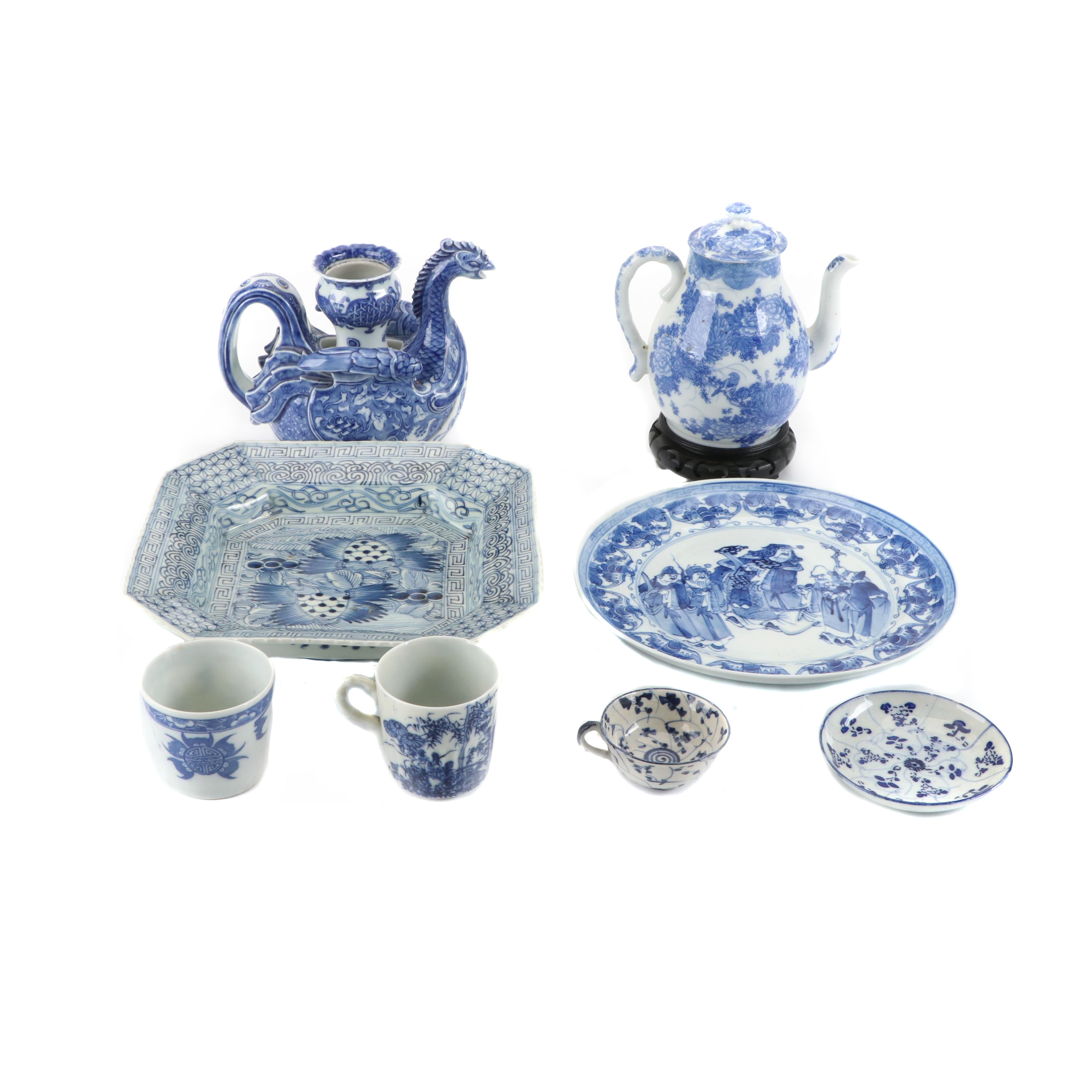 Chinese and Japanese Blue and White Porcelain Tableware