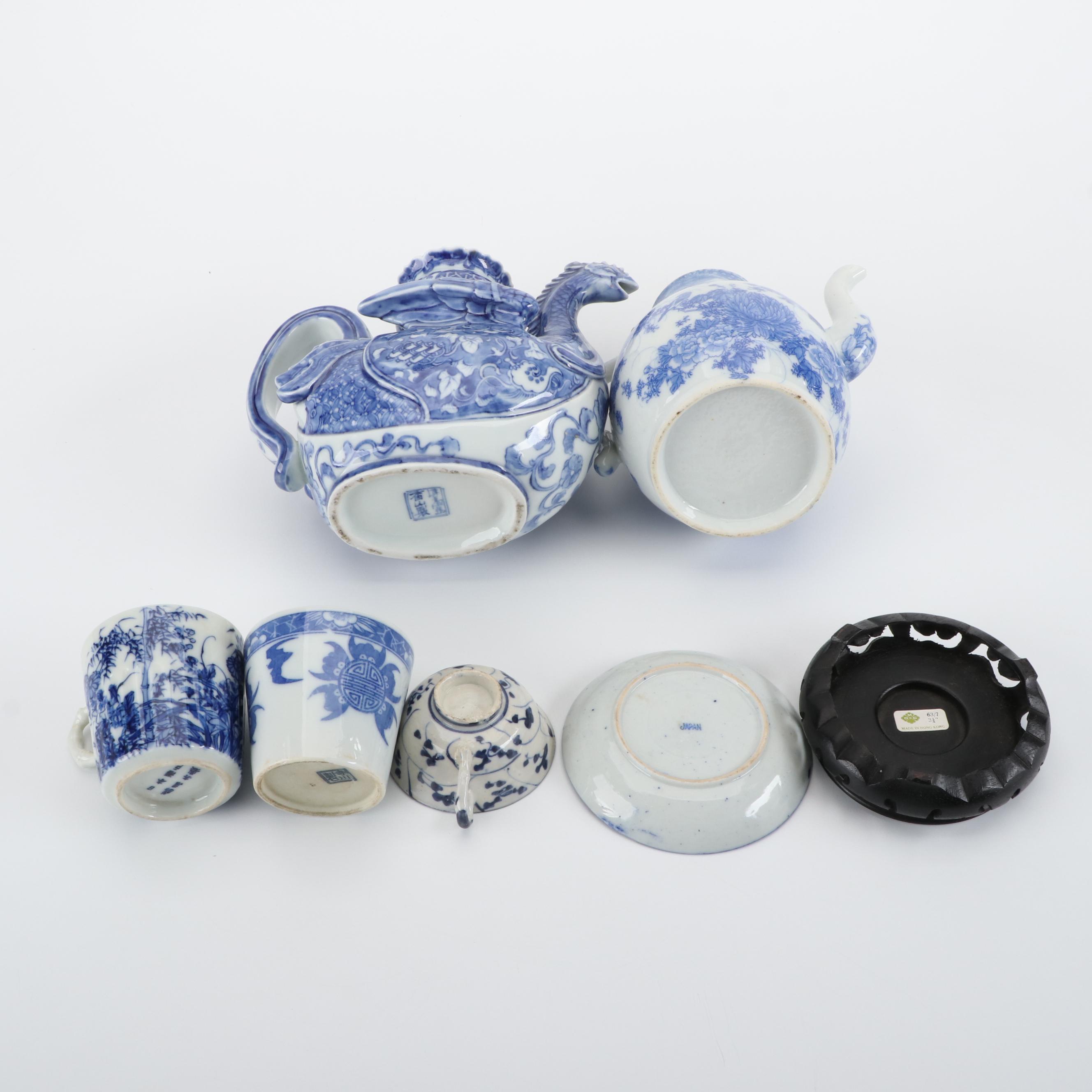 Chinese and Japanese Blue and White Porcelain Tableware