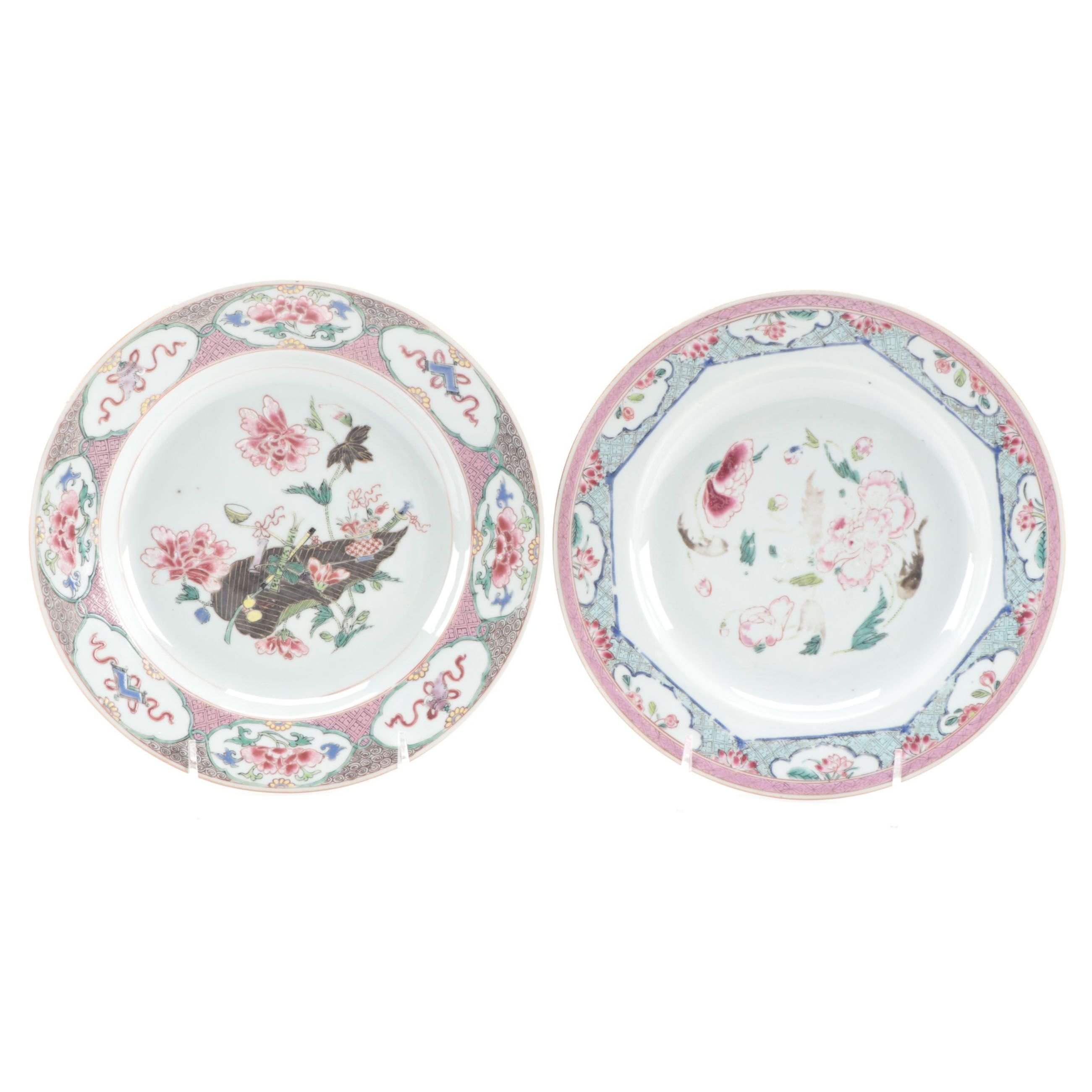 Chinese Famille Rose Porcelain Plates, Antique