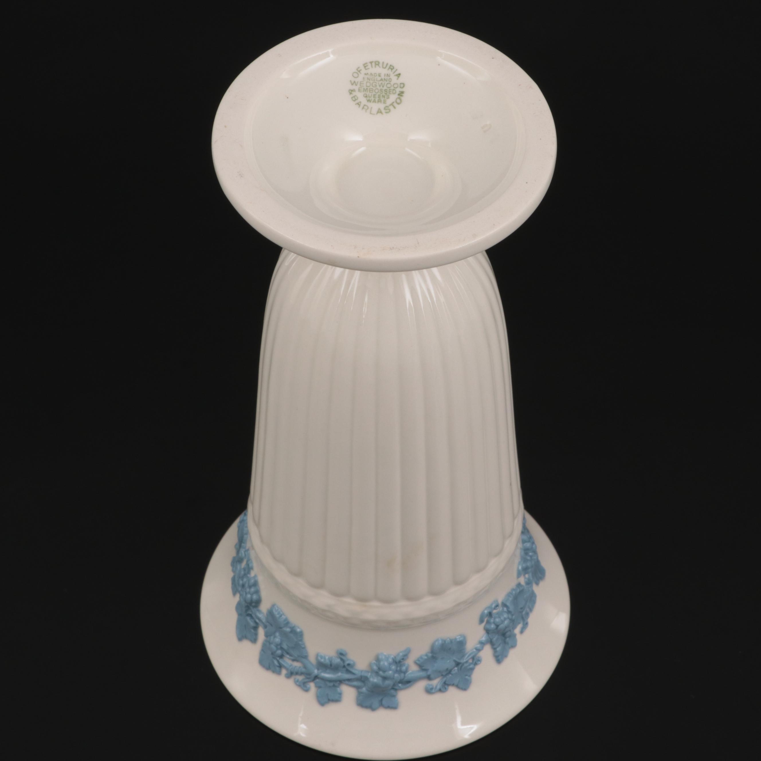 Wedgwood of Etruria & Barlaston Embossed Queensware Vase and Vanity Boxes