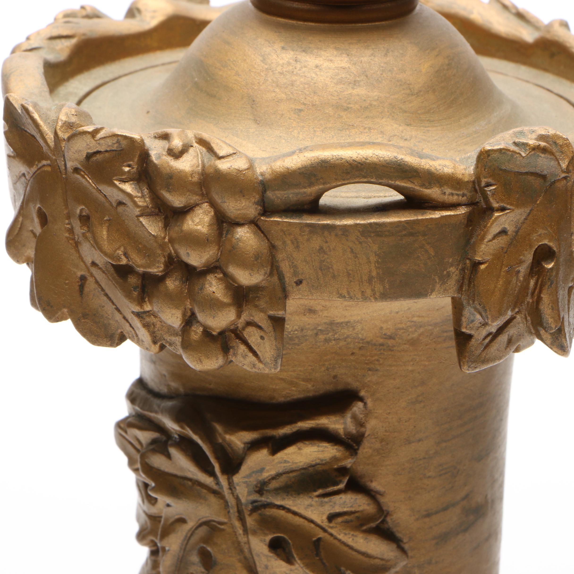 Italian Gold Painted Marble Table Lamp, Mid-20th Century