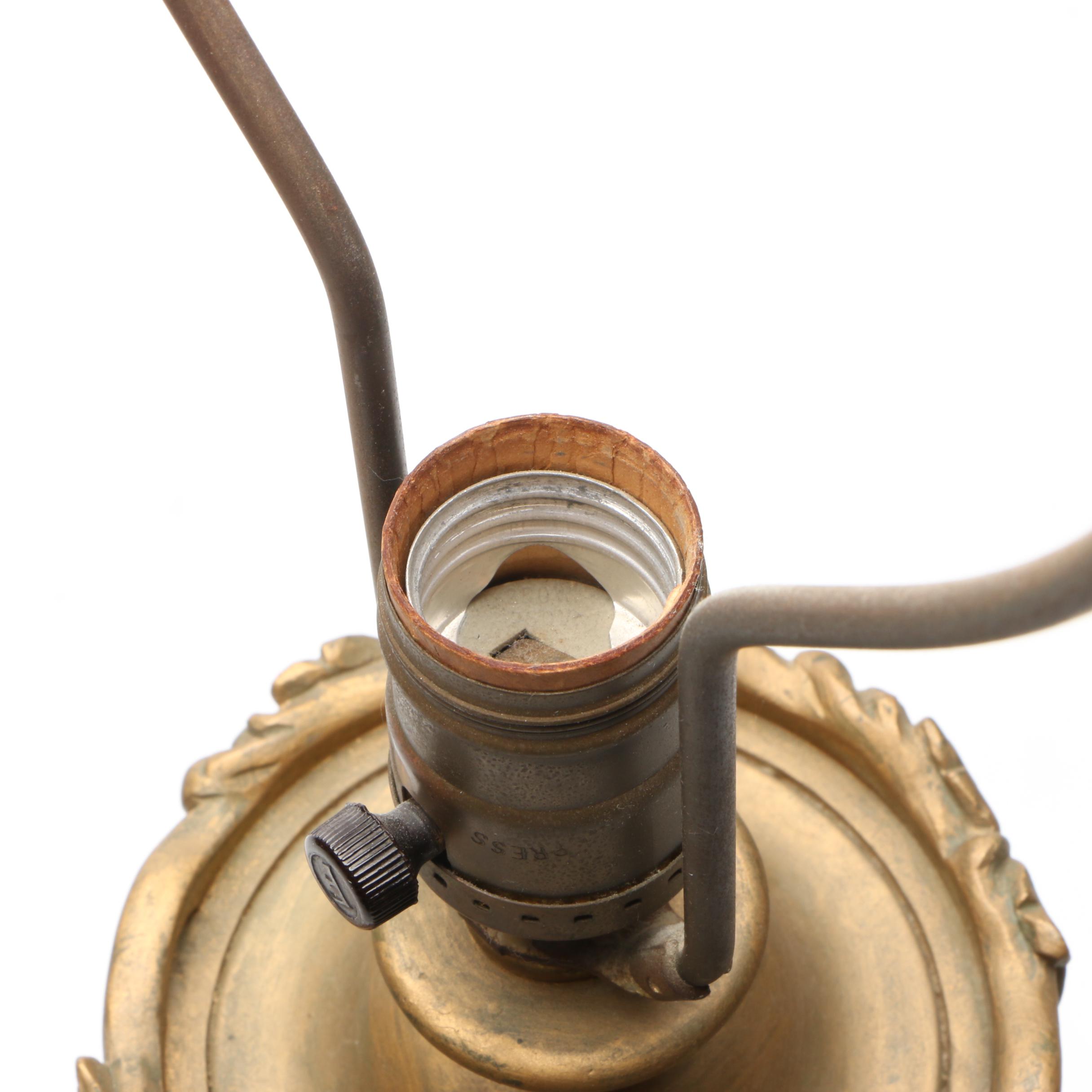 Italian Gold Painted Marble Table Lamp, Mid-20th Century