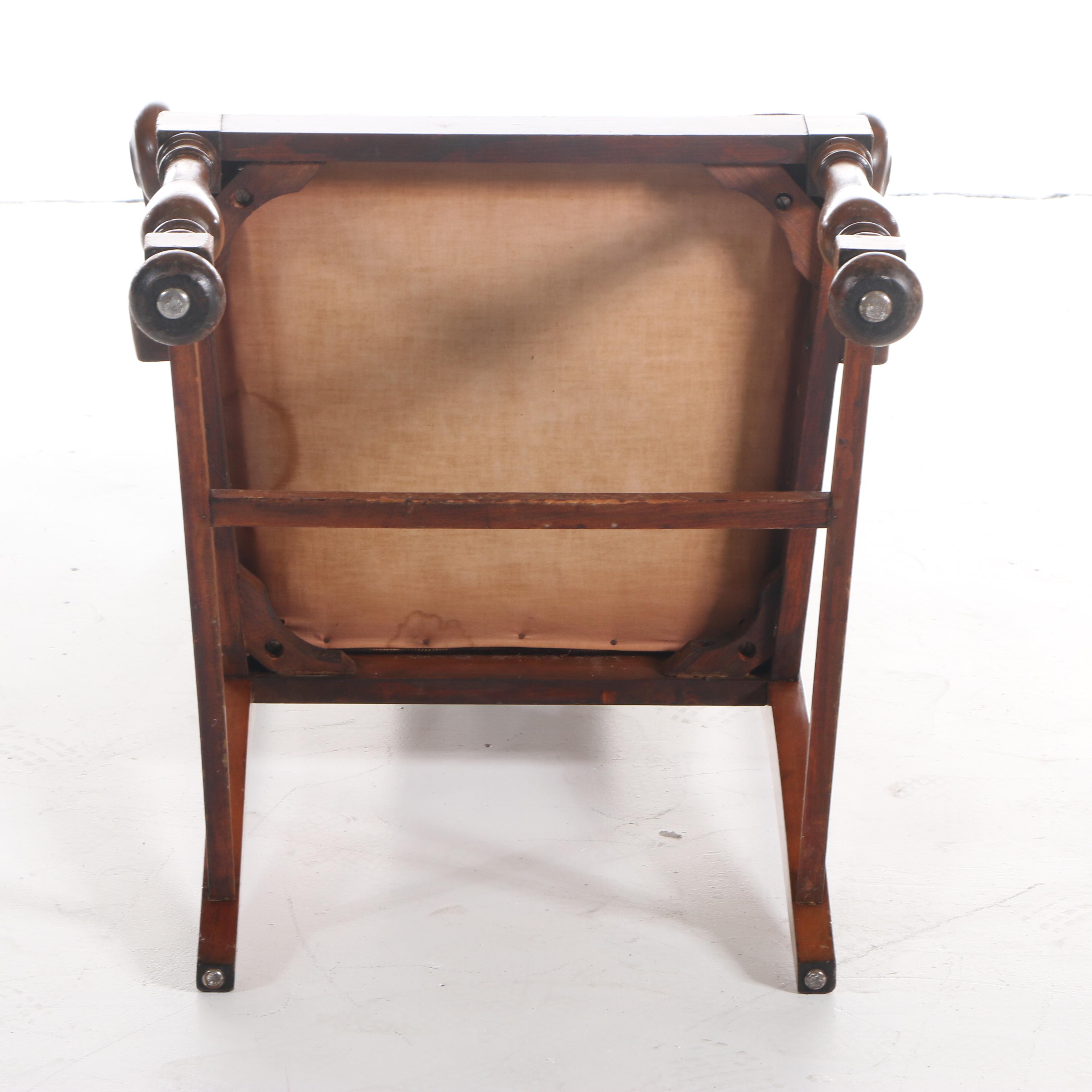 Five Jacobean Revival Walnut Dining Chairs with Needlepoint-Upholstered Seats