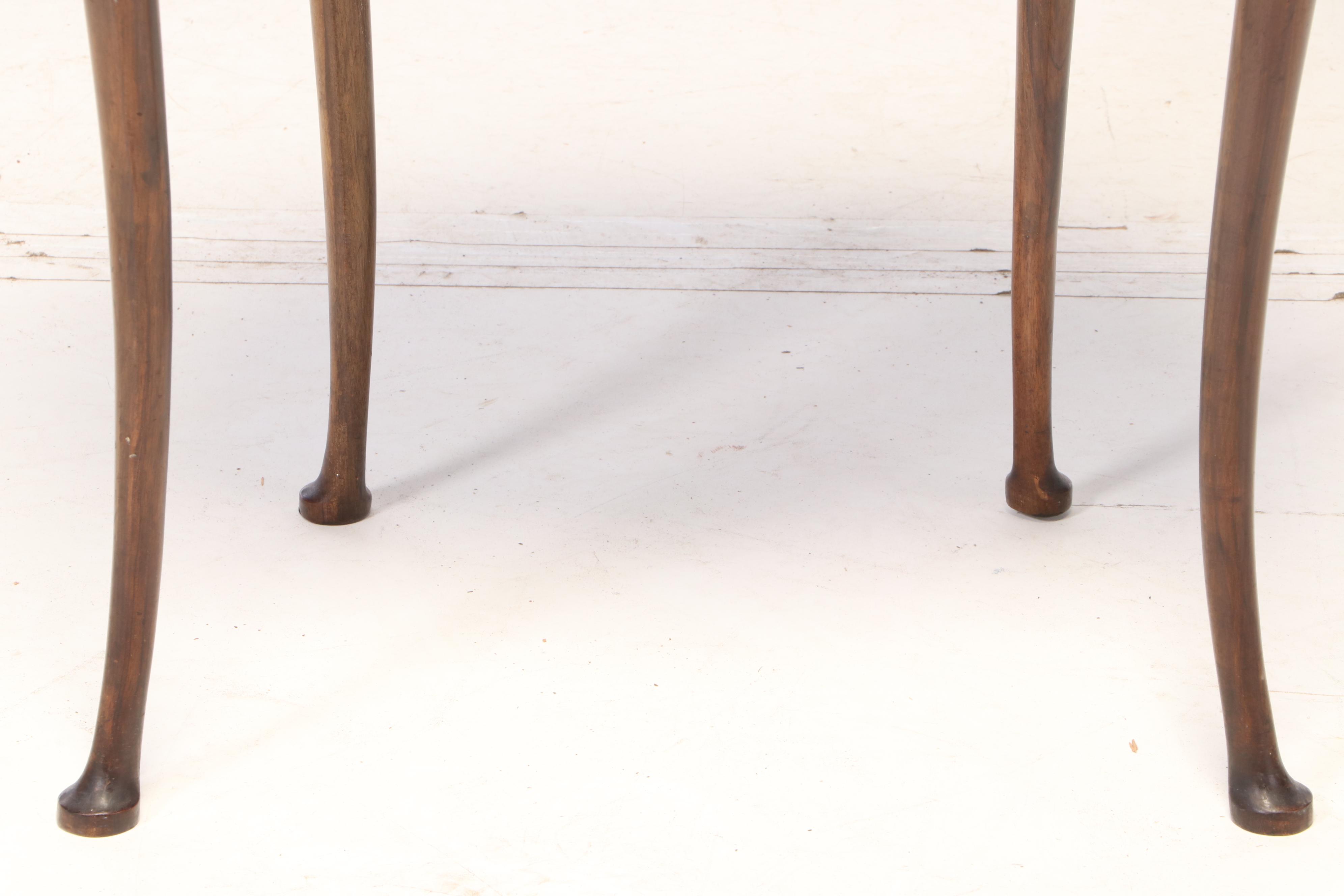 Queen Anne Style Mahogany and Marquetry Side Table, 20th Century