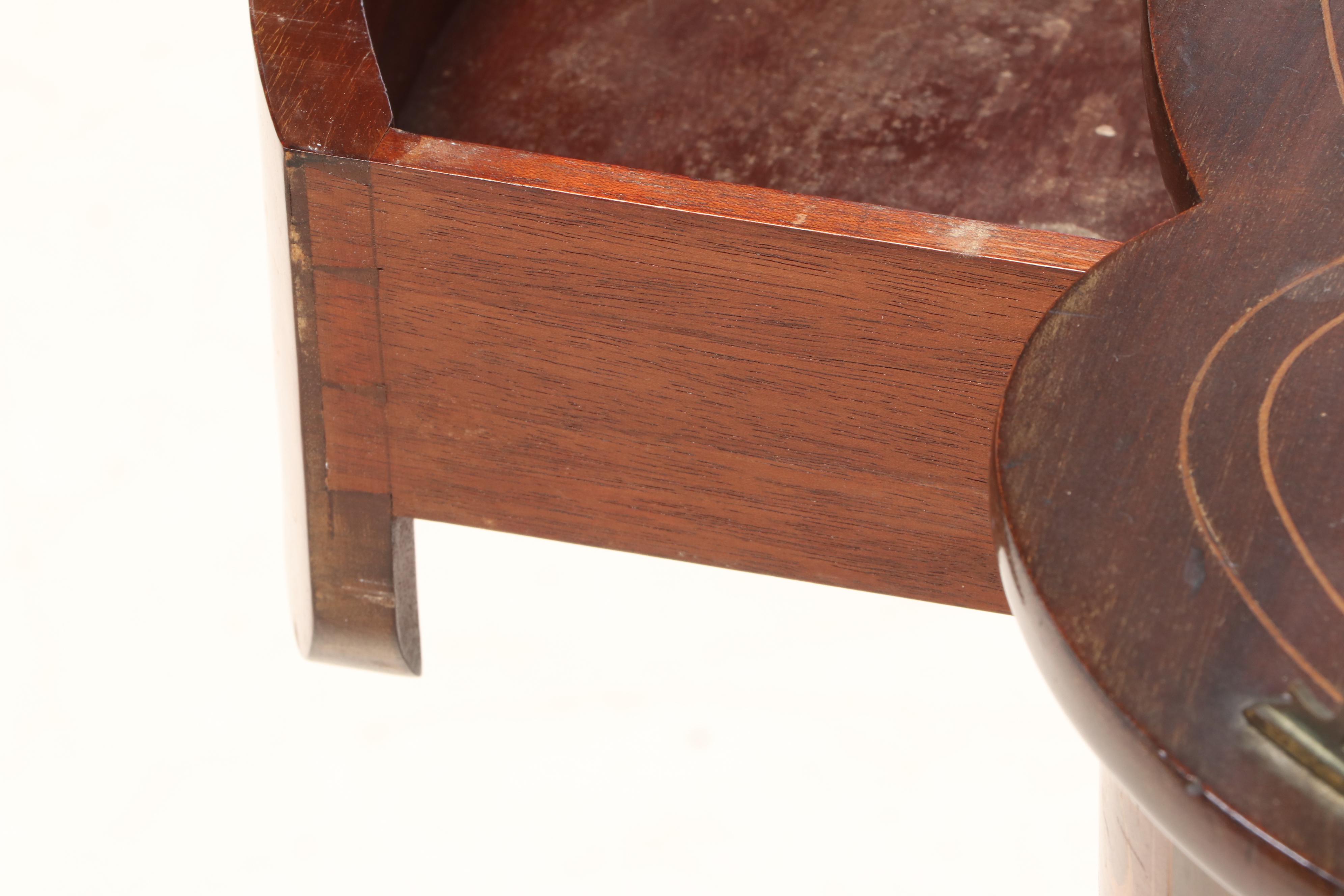 Queen Anne Style Mahogany and Marquetry Side Table, 20th Century