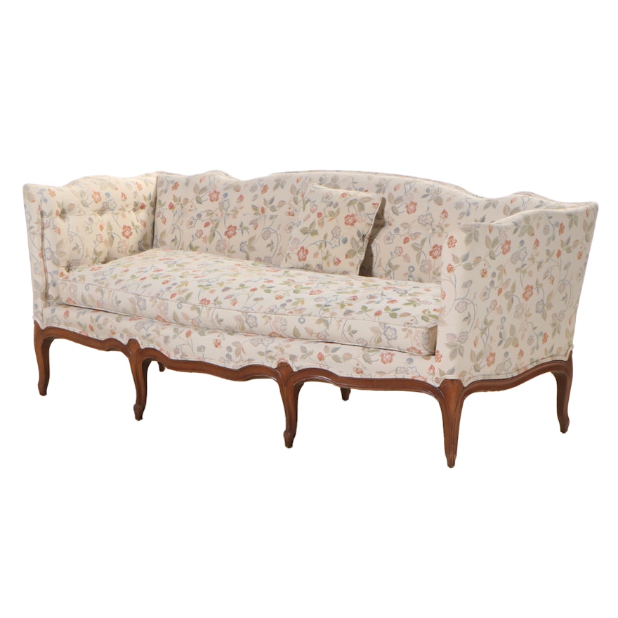 French Provincial Style Button Tufted Back Settee, Late 20th Century