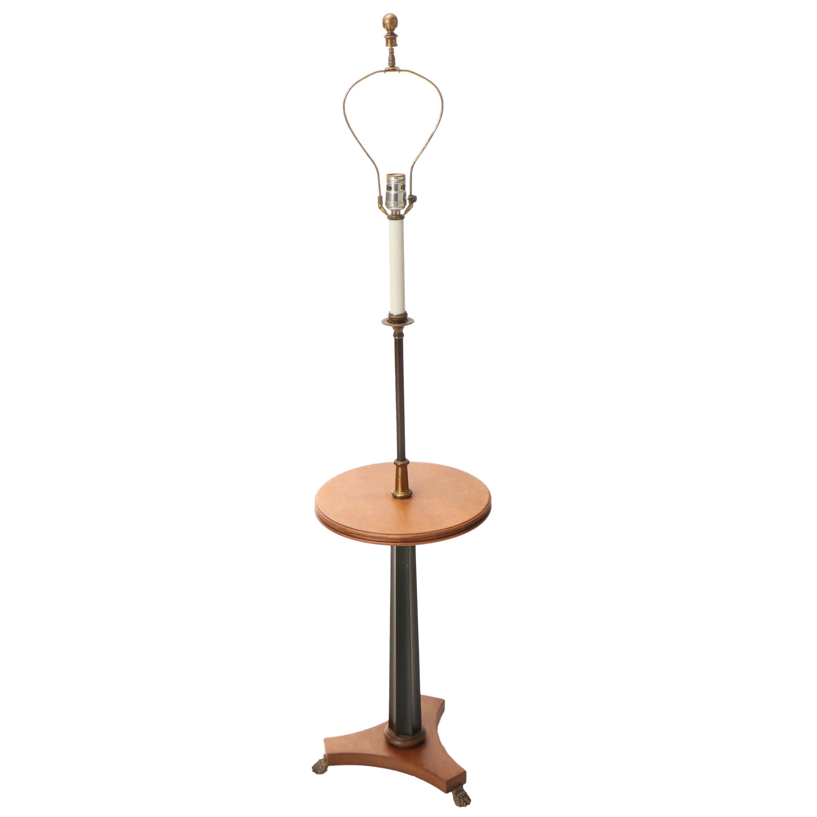 Stiffel Neoclassical Style Wood and Metal Floor Table Lamp