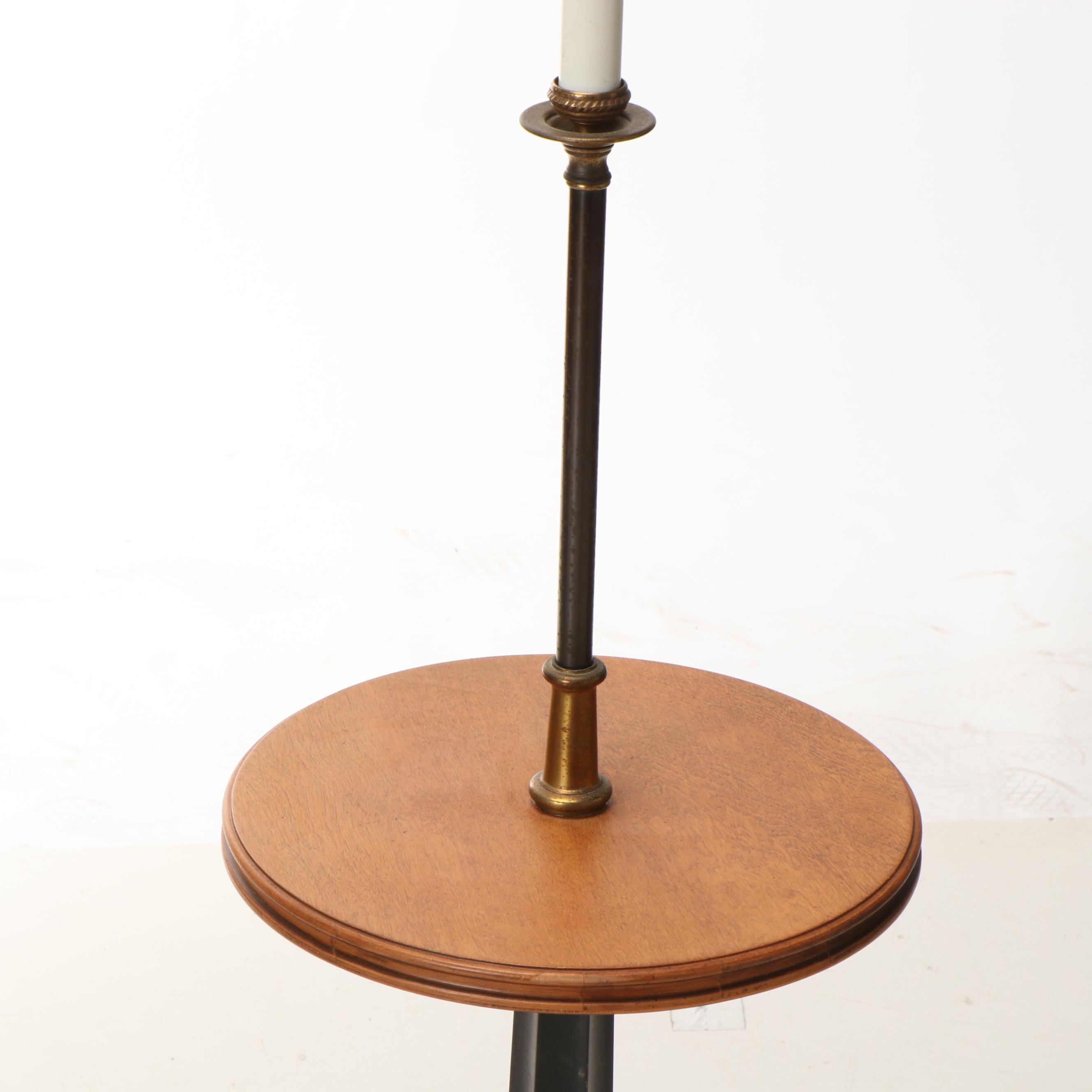 Stiffel Neoclassical Style Wood and Metal Floor Table Lamp