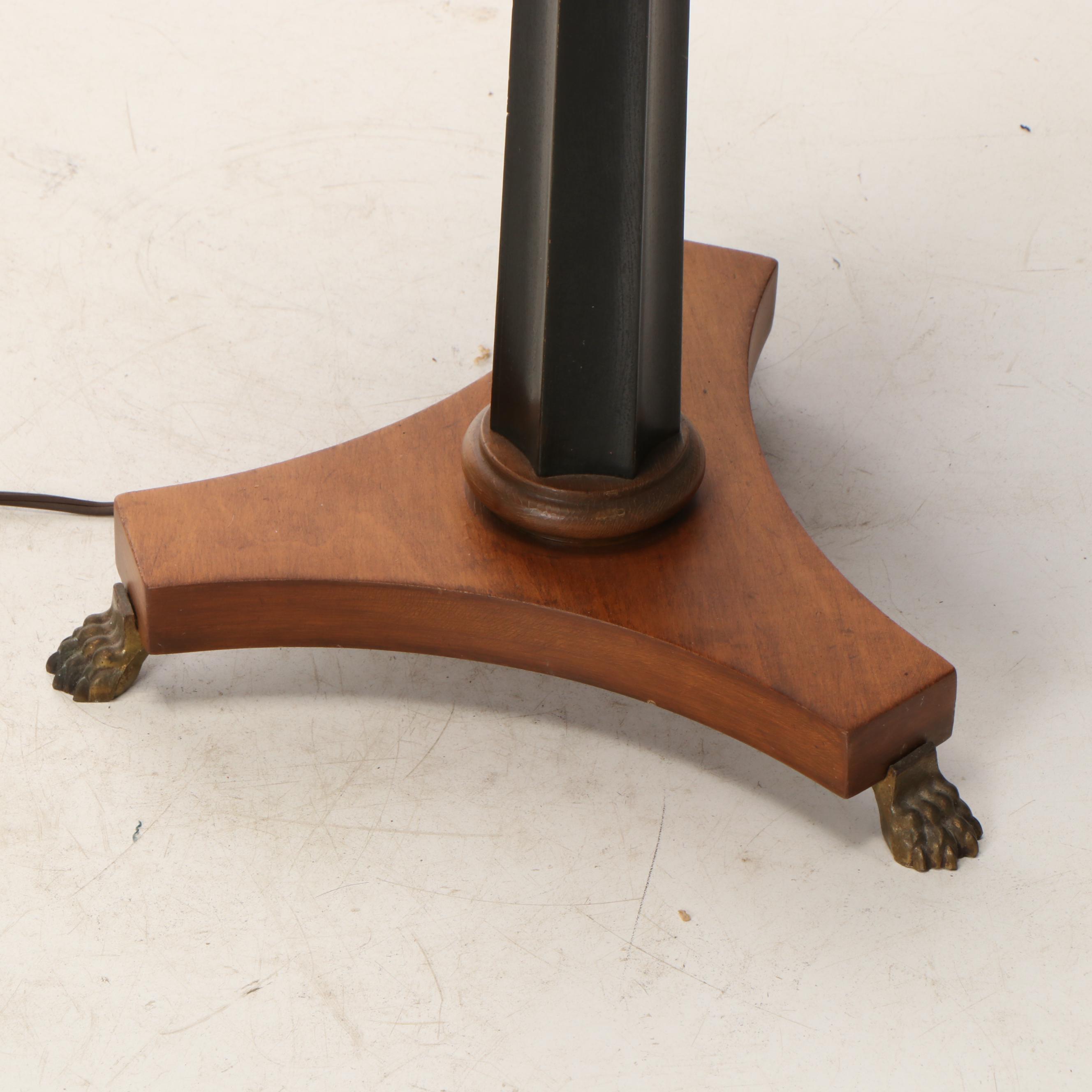 Stiffel Neoclassical Style Wood and Metal Floor Table Lamp