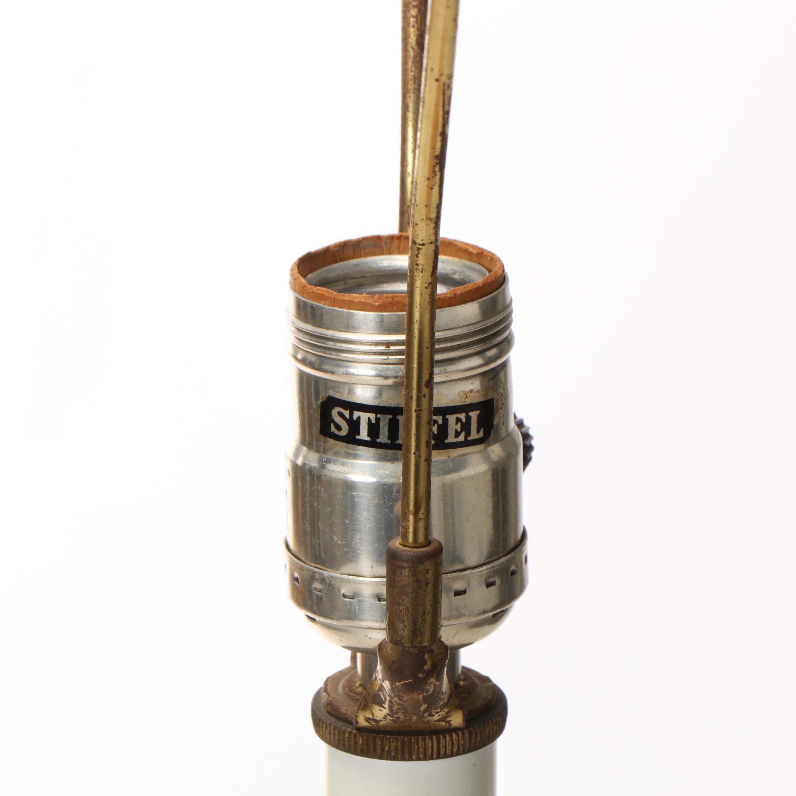 Stiffel Neoclassical Style Wood and Metal Floor Table Lamp