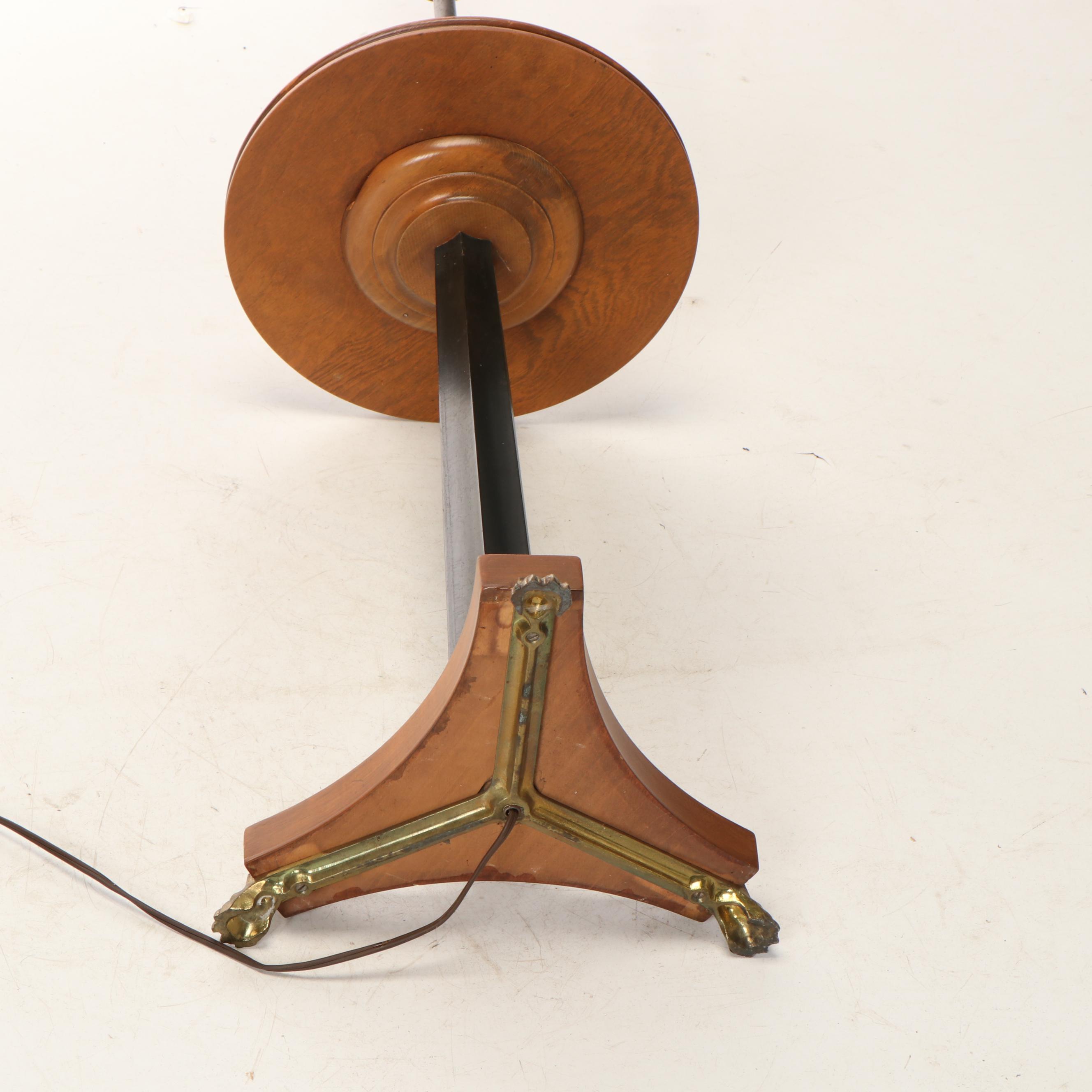 Stiffel Neoclassical Style Wood and Metal Floor Table Lamp