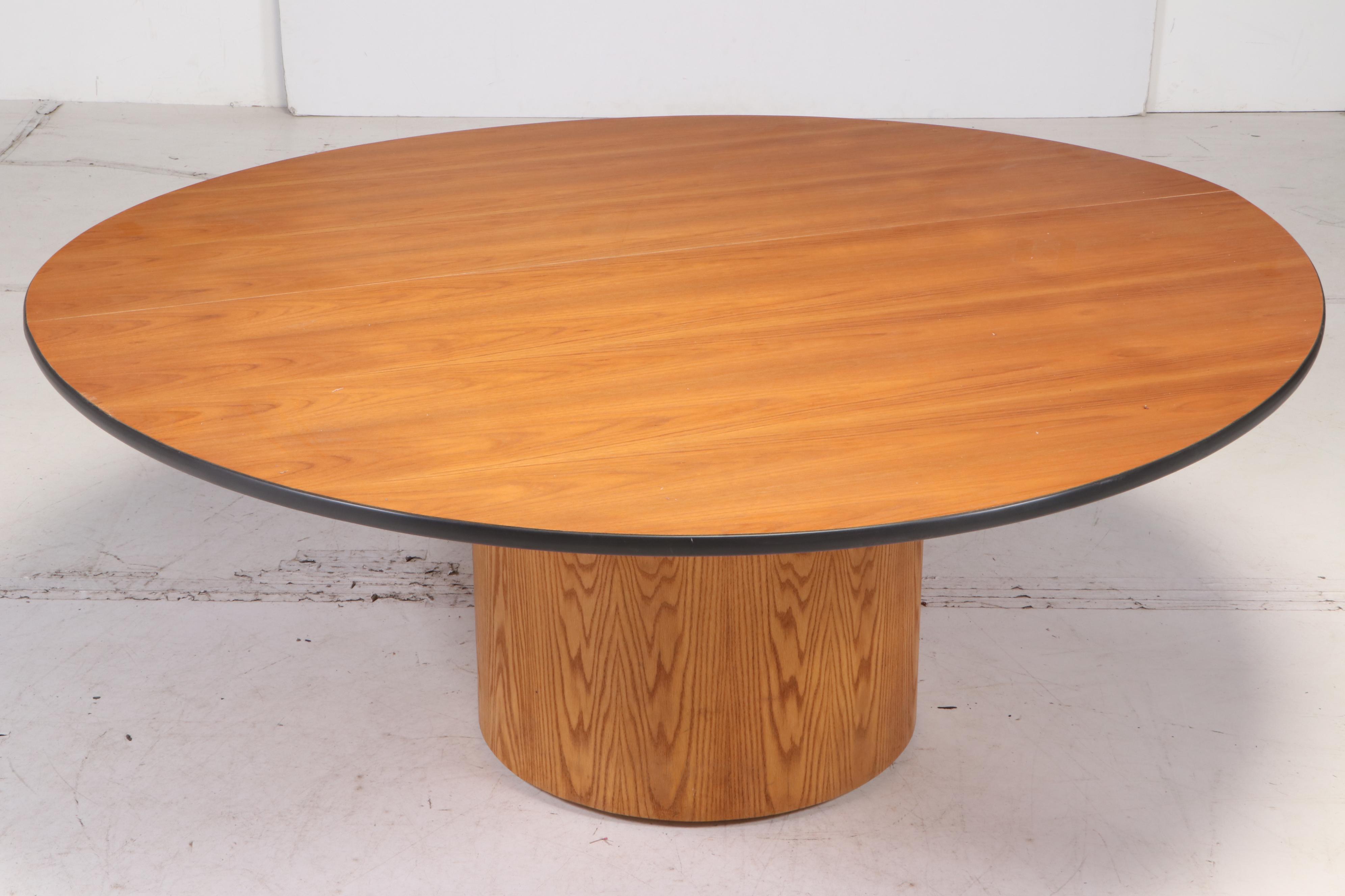 Herman Miller Wood-Veneered and Vinyl Edged Work Dining Table on Associated Base