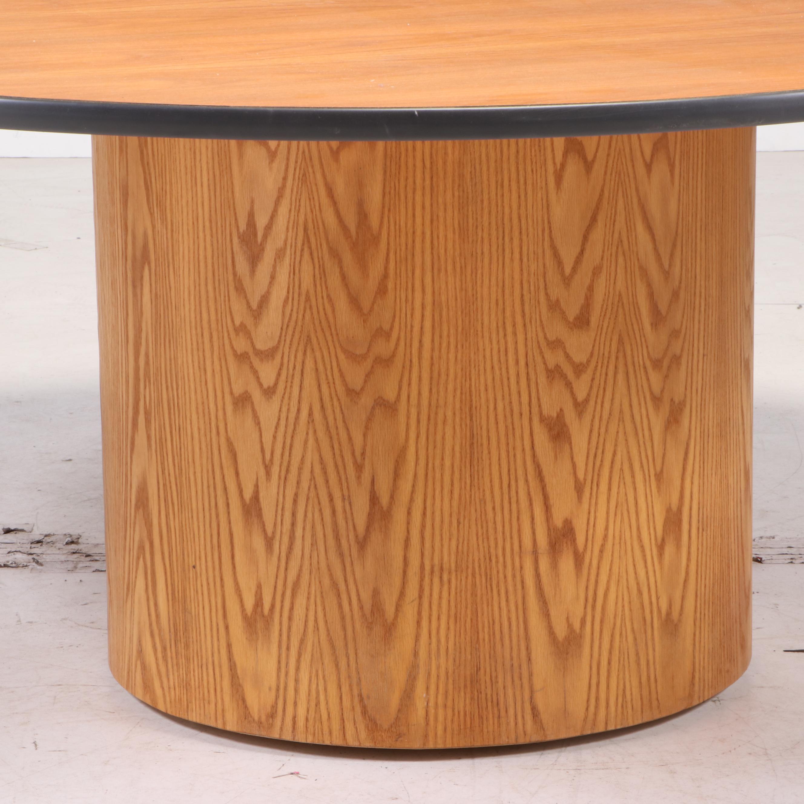 Herman Miller Wood-Veneered and Vinyl Edged Work Dining Table on Associated Base