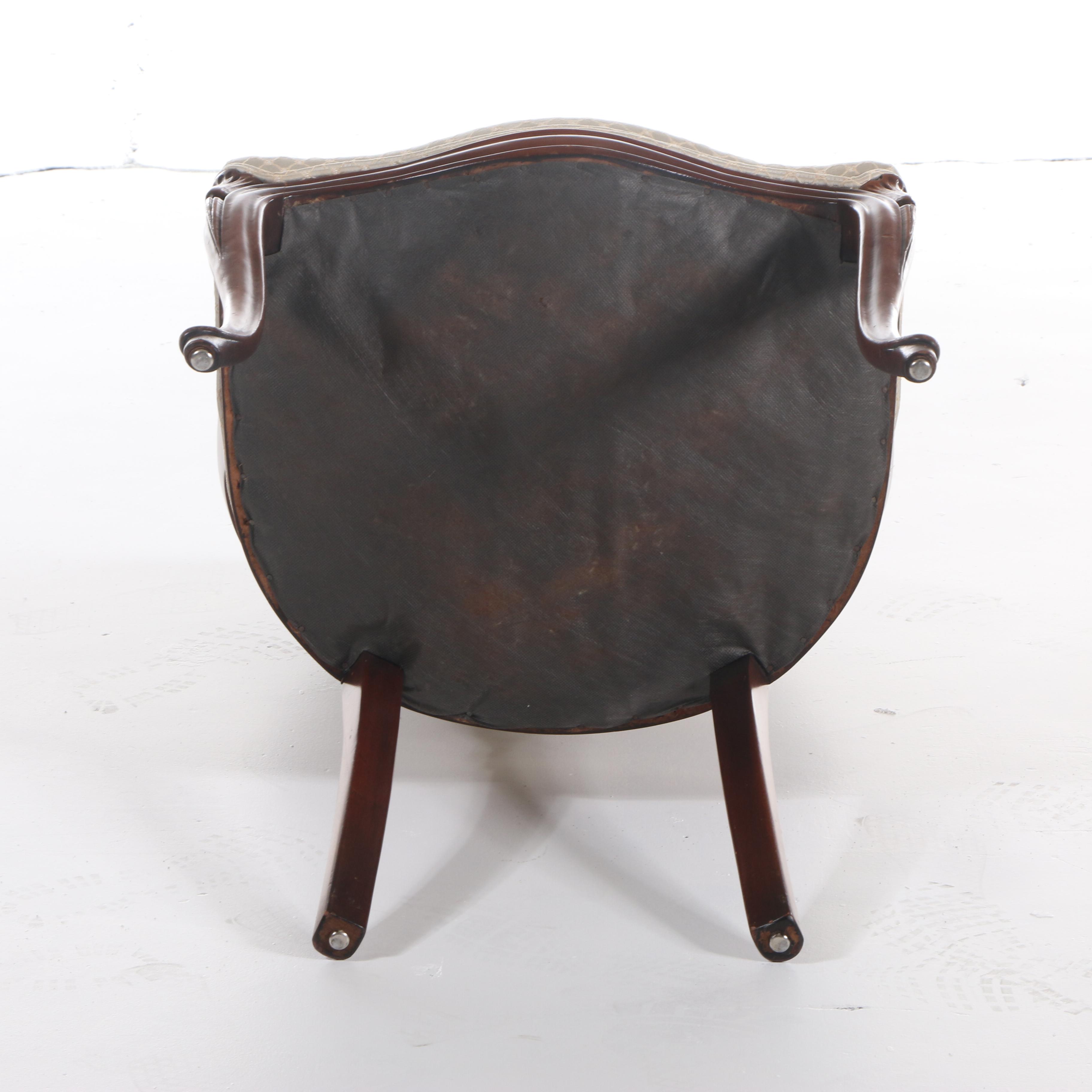 Victorian Style Carved Walnut Upholstered Side Chair, 20th Century
