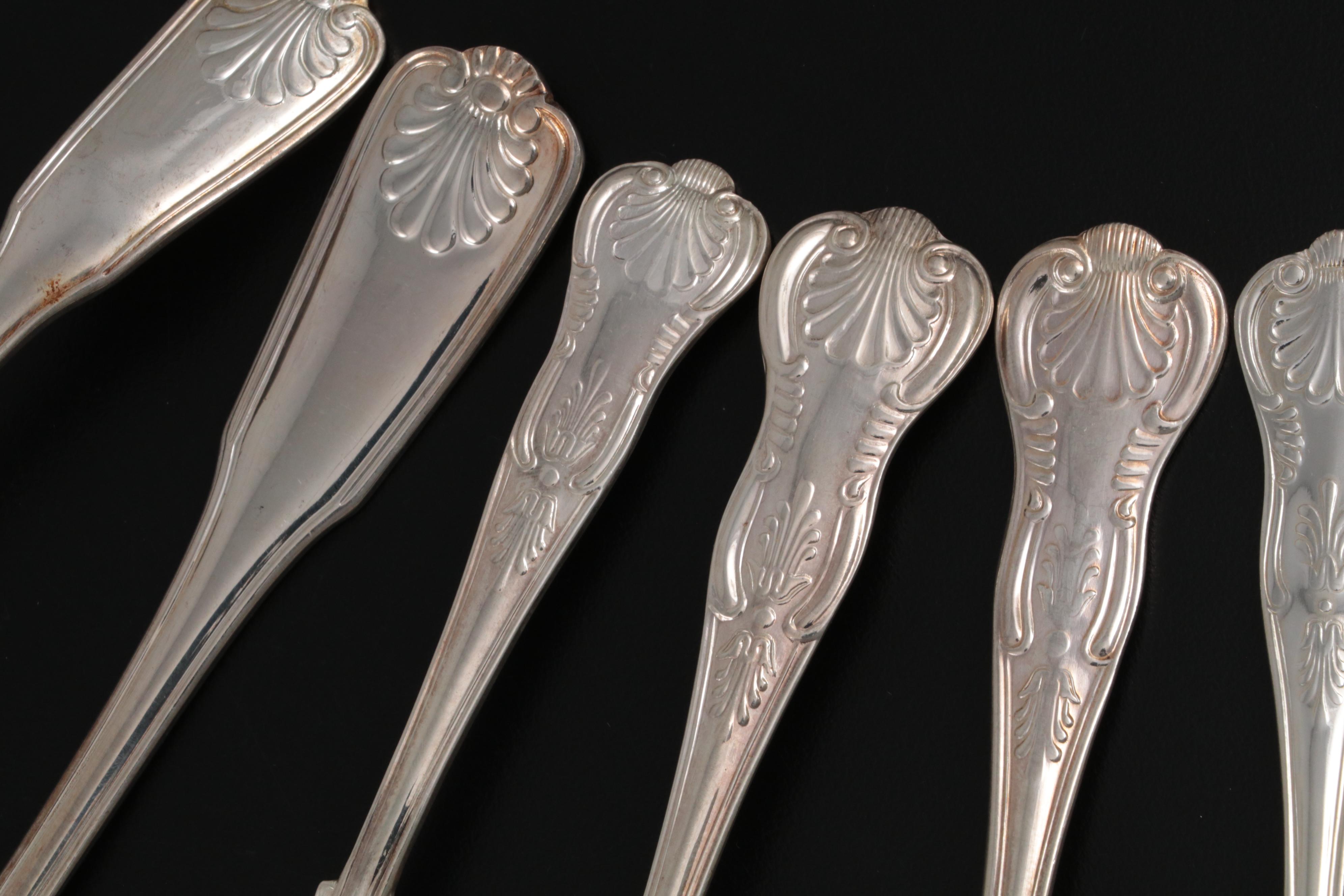 International "Royal Shell" and Other Silver Plate Flatware