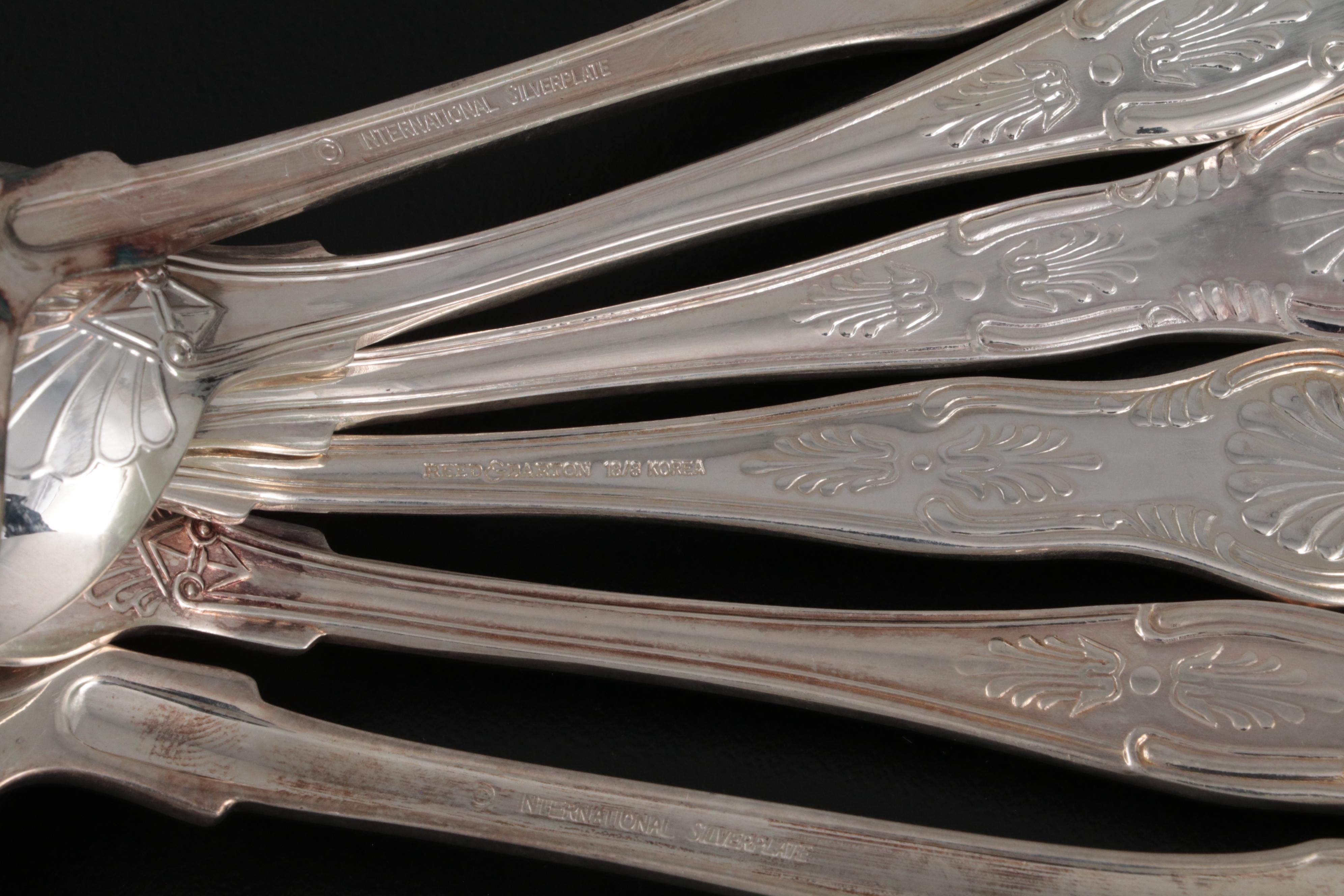 International "Royal Shell" and Other Silver Plate Flatware